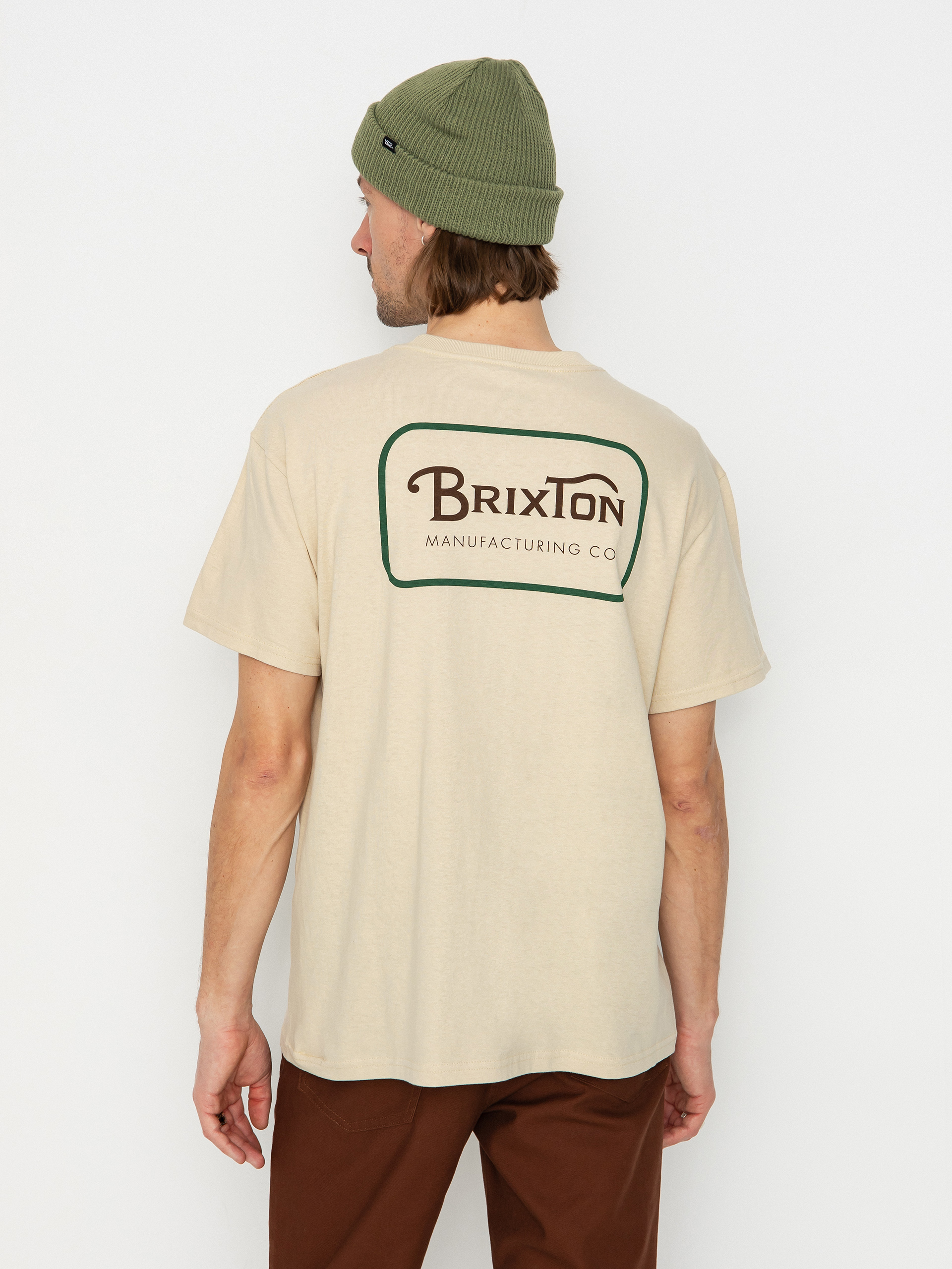 Tricou Brixton Grade Stt (cream/trekking green/sepia)