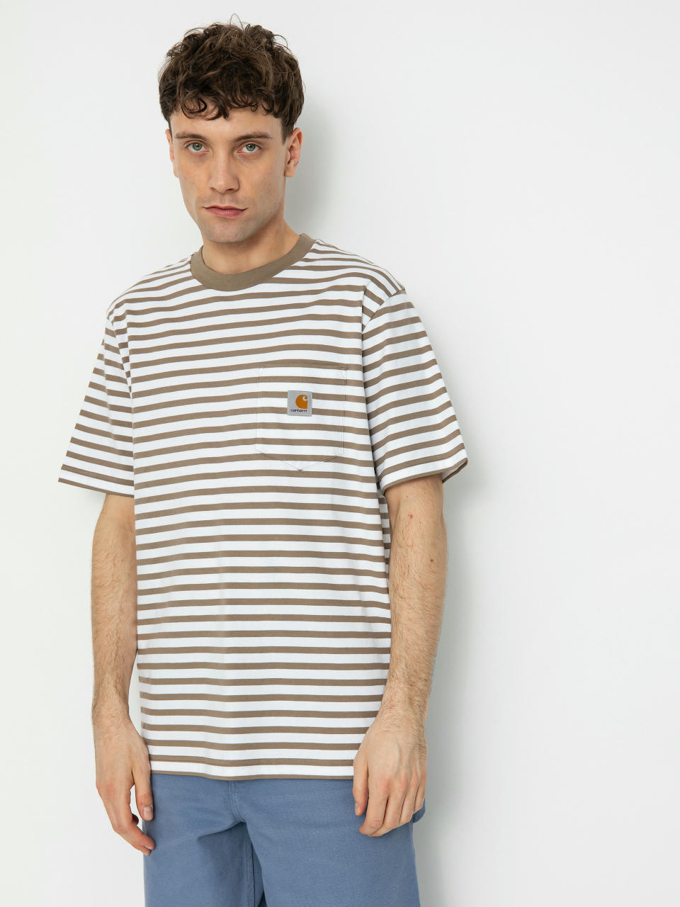 Tricou Carhartt WIP Seidler Pocket (seidler stripe/branch/white)