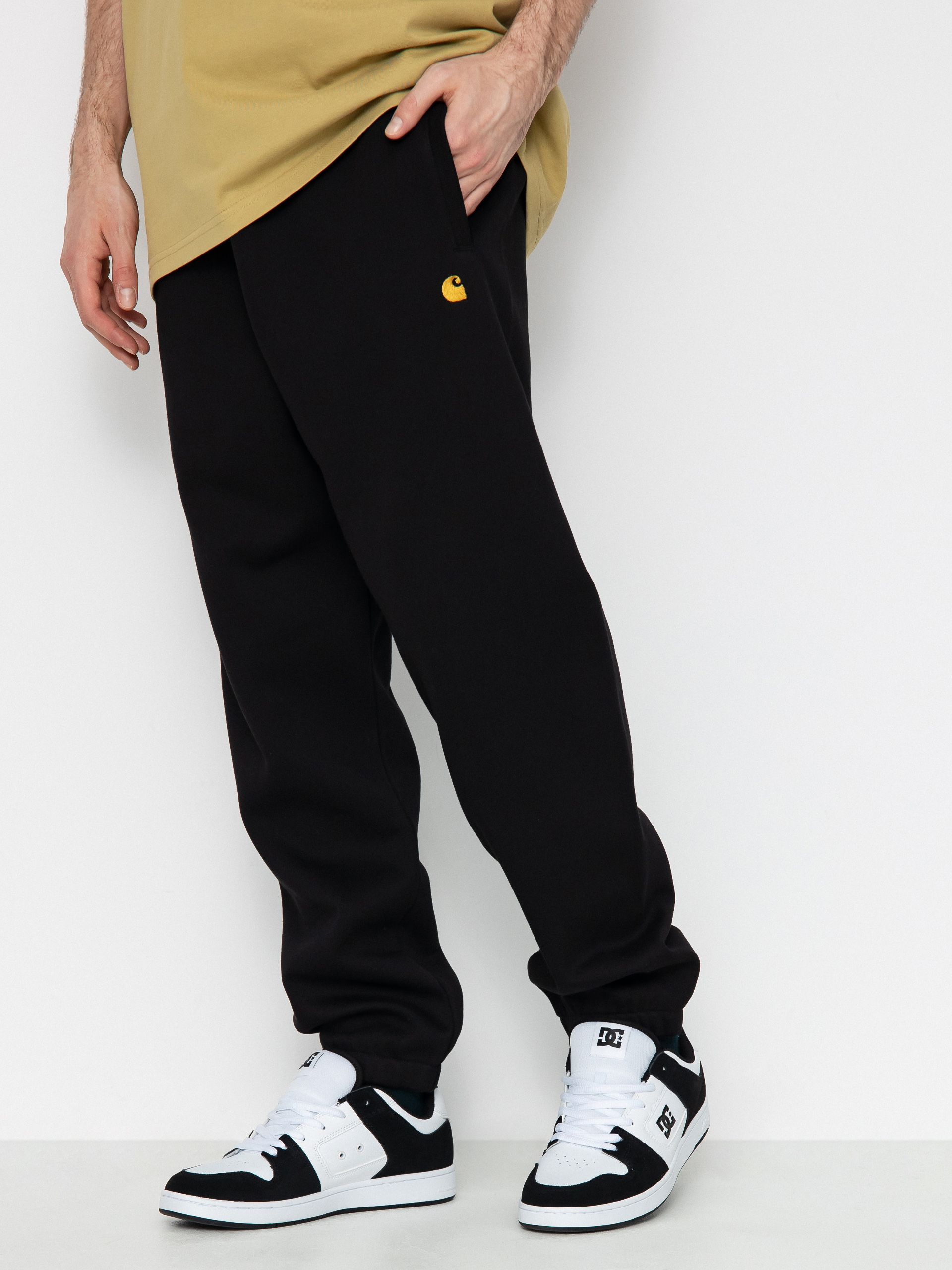 Pantaloni Carhartt WIP Chase (black/gold)