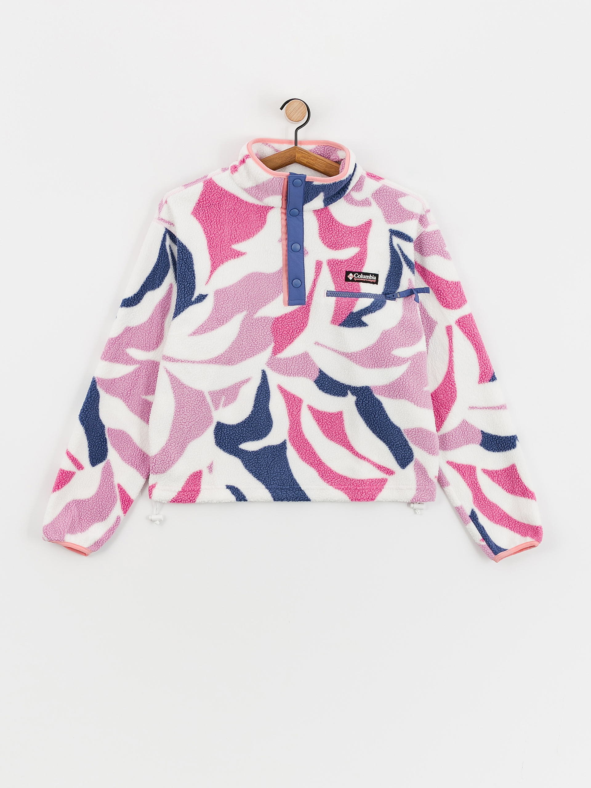 Hanorac din fleece Columbia Helvetia Cropped Wmn (cosmos floristic print/eve/salmon rose)