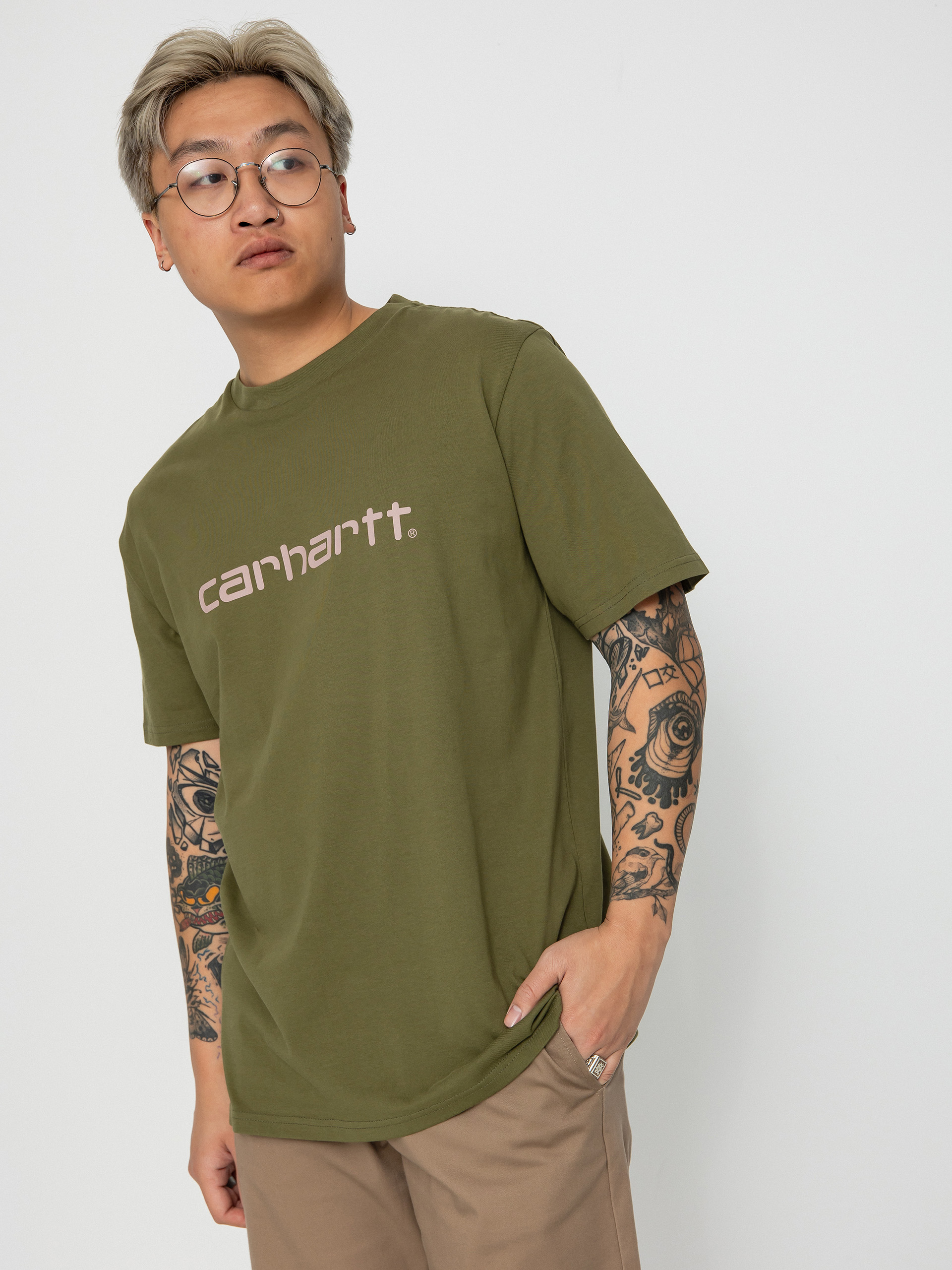 Tricou Carhartt WIP Script (dundee/glassy pink)