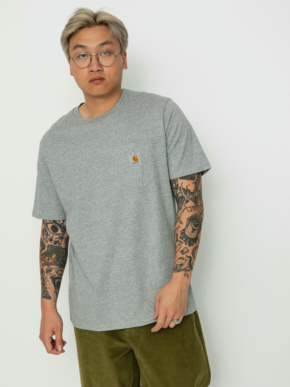 Tricou Carhartt WIP Pocket (grey heather)