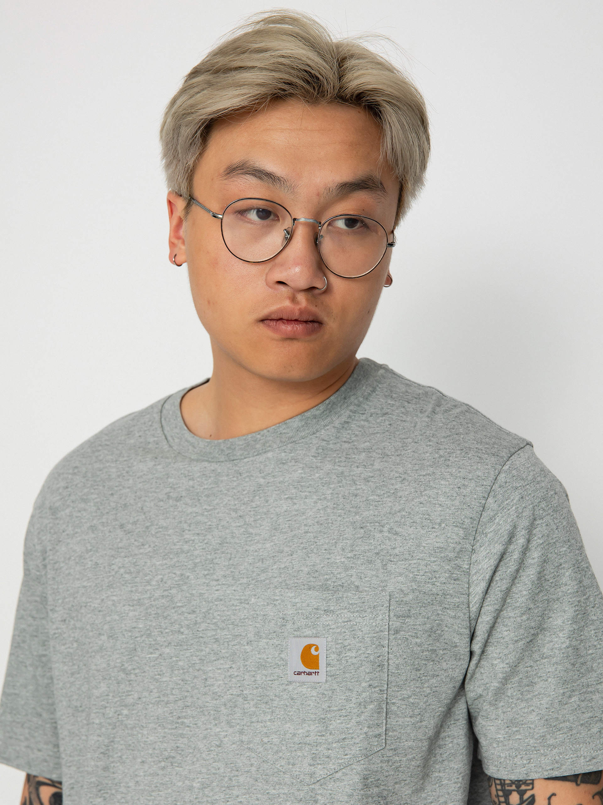 Tricou Carhartt WIP Pocket (grey heather)
