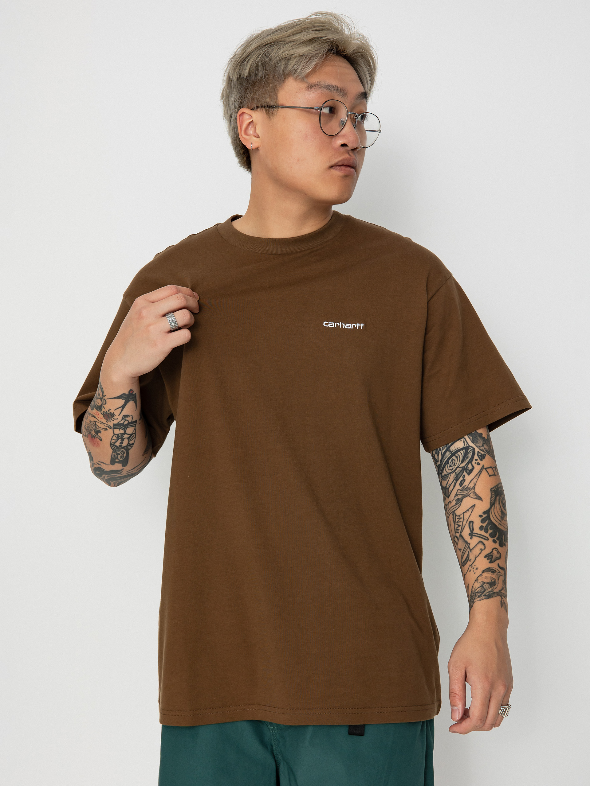 Tricou Carhartt WIP Script Embroidery (lumber/white)