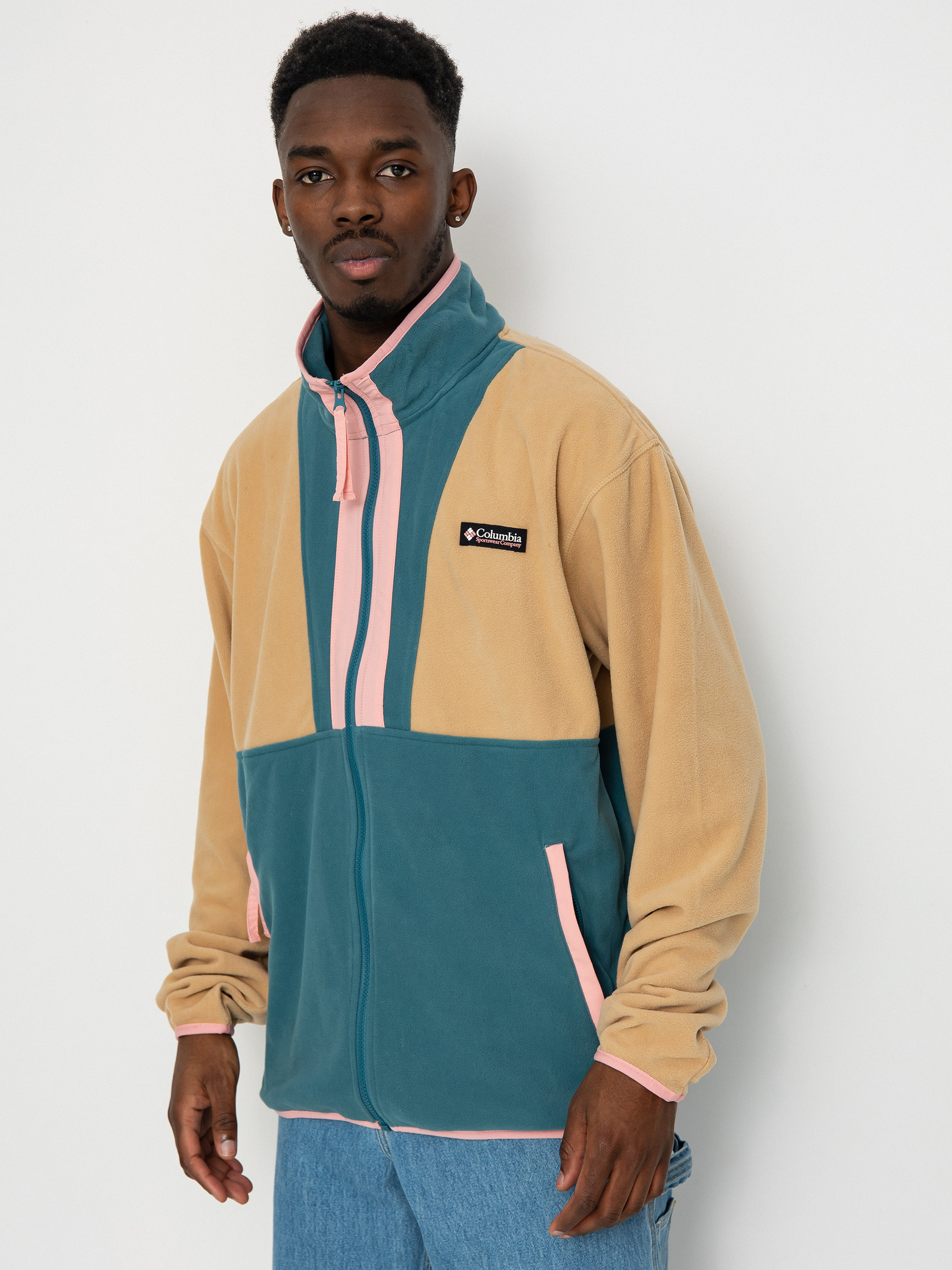 Hanorac din fleece Columbia Back Bowl Lightweight (canoe/cloudburst/salmon rose)