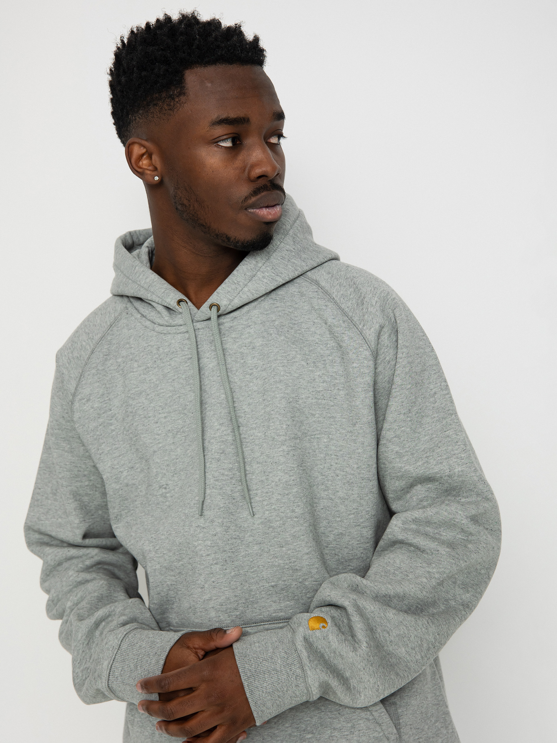 Hanorac cu glugă Carhartt WIP Chase HD (grey heather/gold)