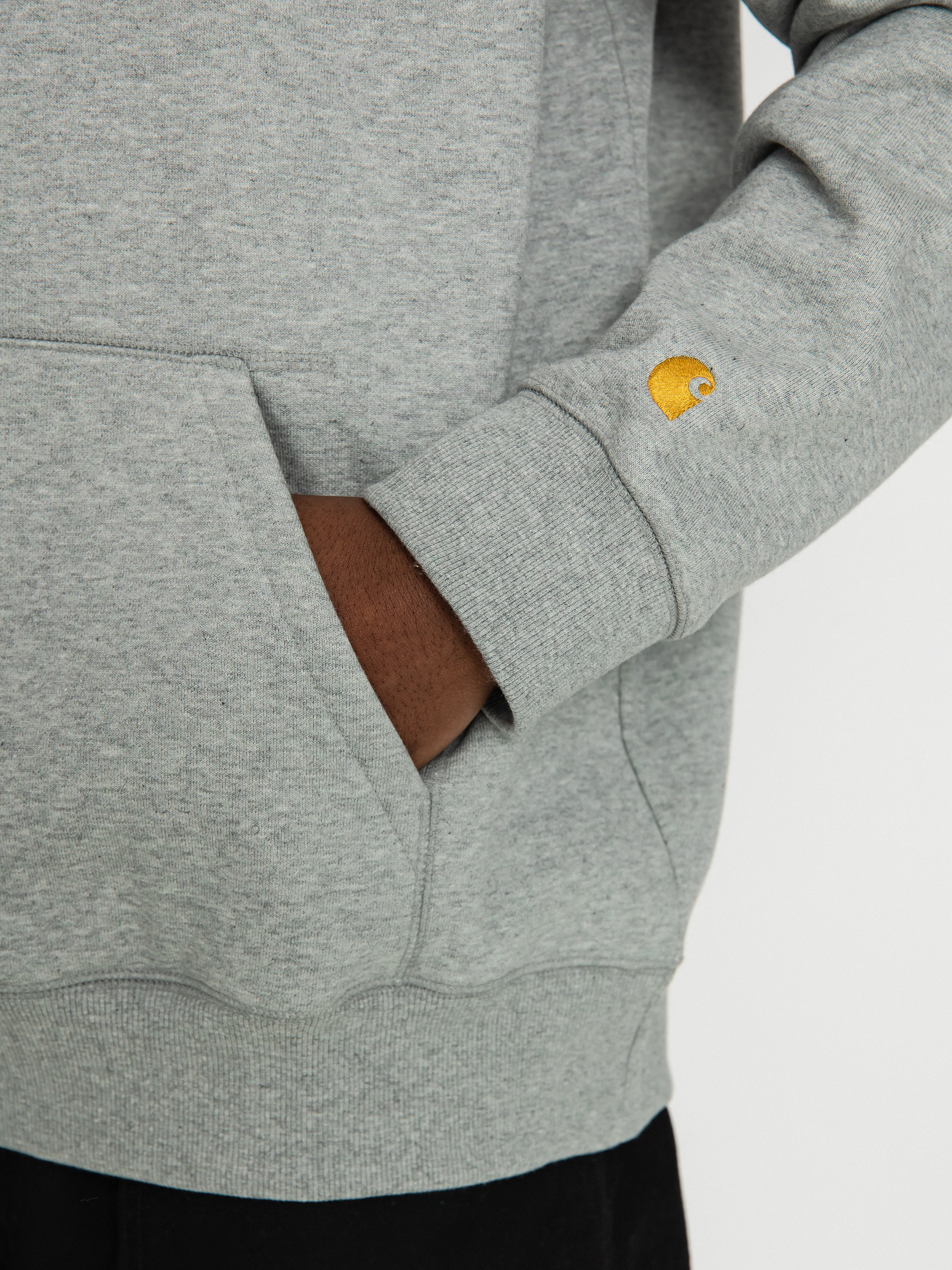 Hanorac cu glugă Carhartt WIP Chase HD (grey heather/gold)