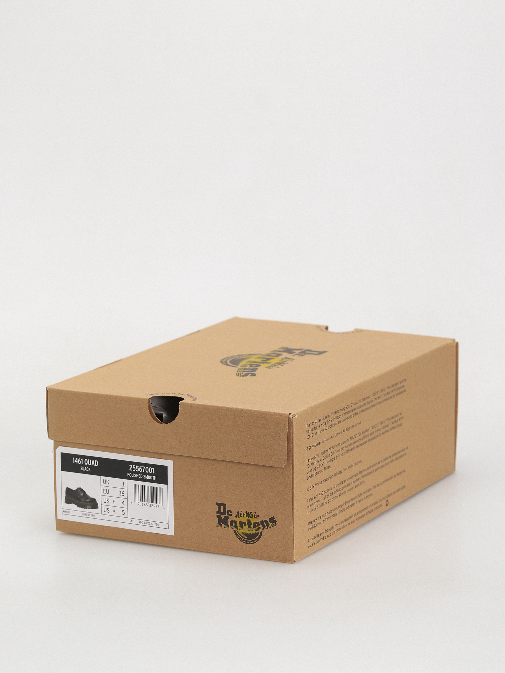 Pantofi Dr. Martens 1461 Quad Wmn (polished smooth black)