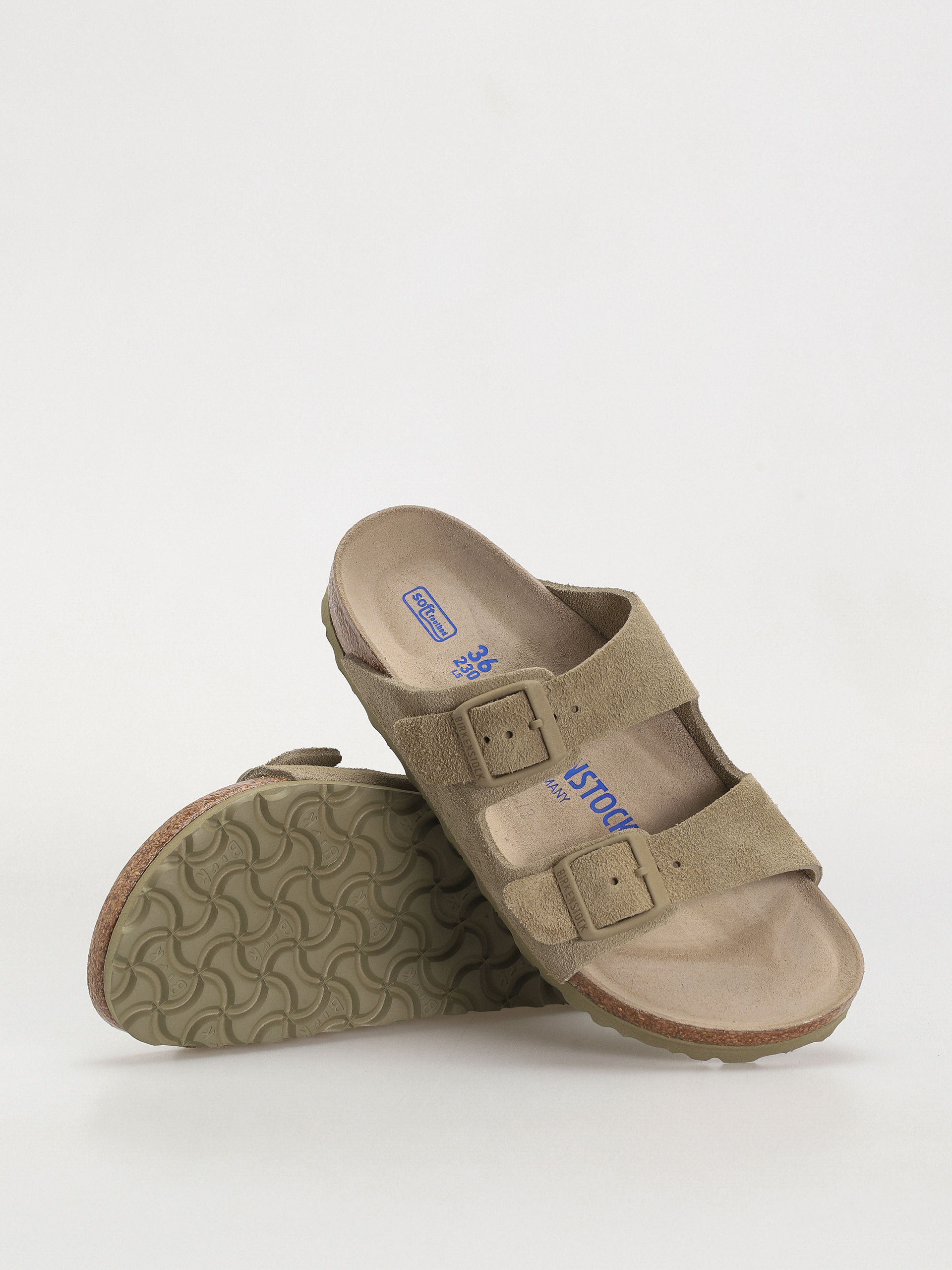 Șlapi Birkenstock Arizona Suede Leather Narrow Wmn (faded khaki)