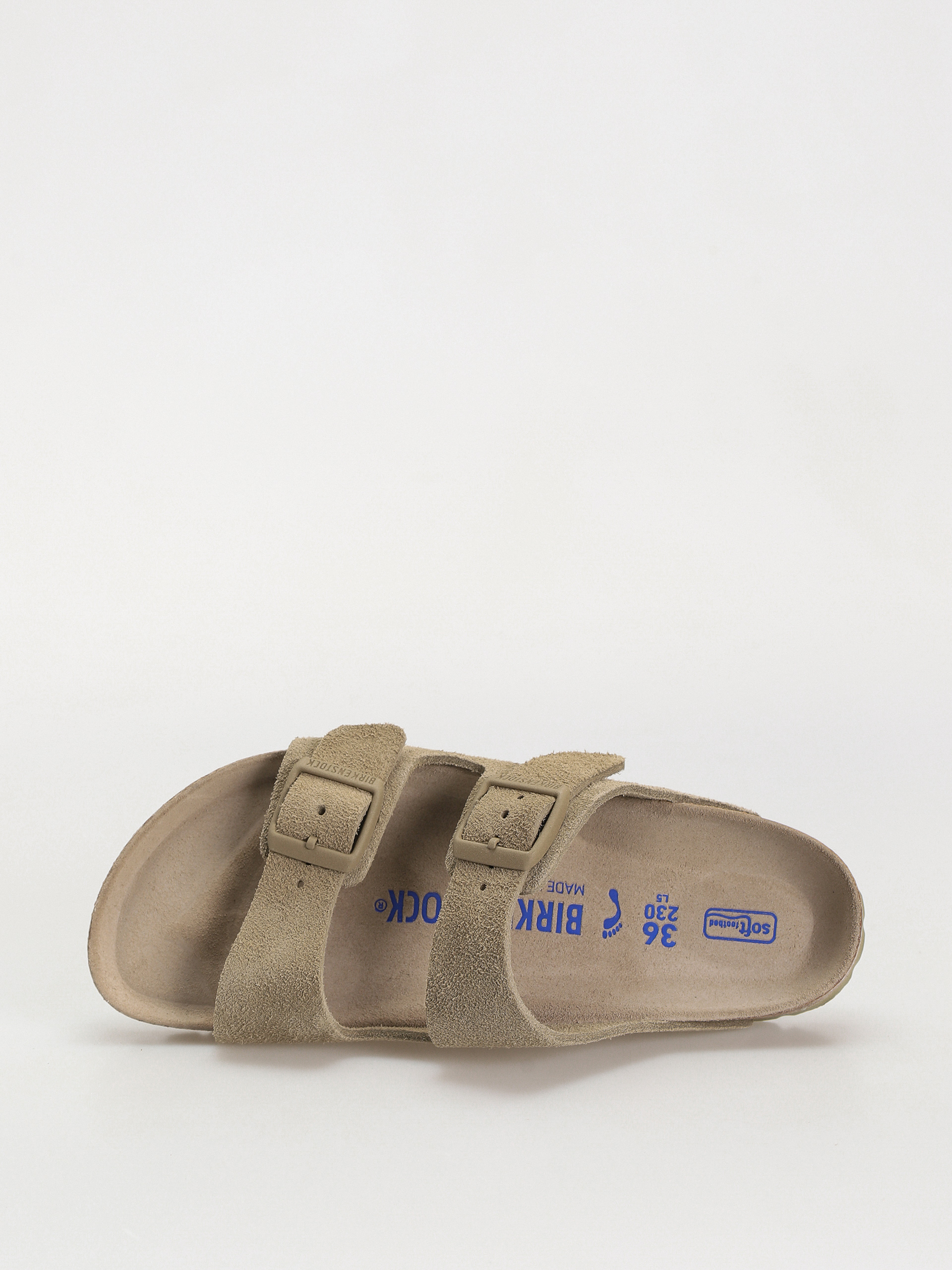 Șlapi Birkenstock Arizona Suede Leather Narrow Wmn (faded khaki)