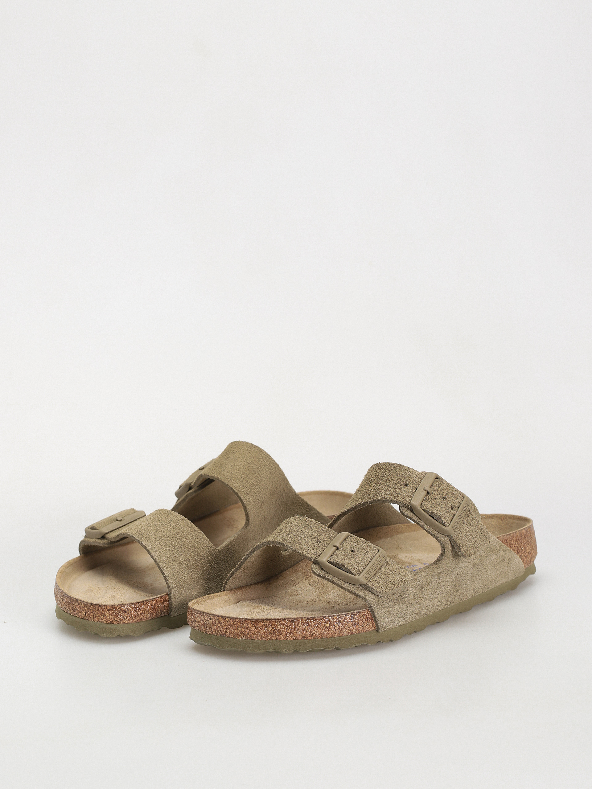 Șlapi Birkenstock Arizona Suede Leather Regular (faded khaki)