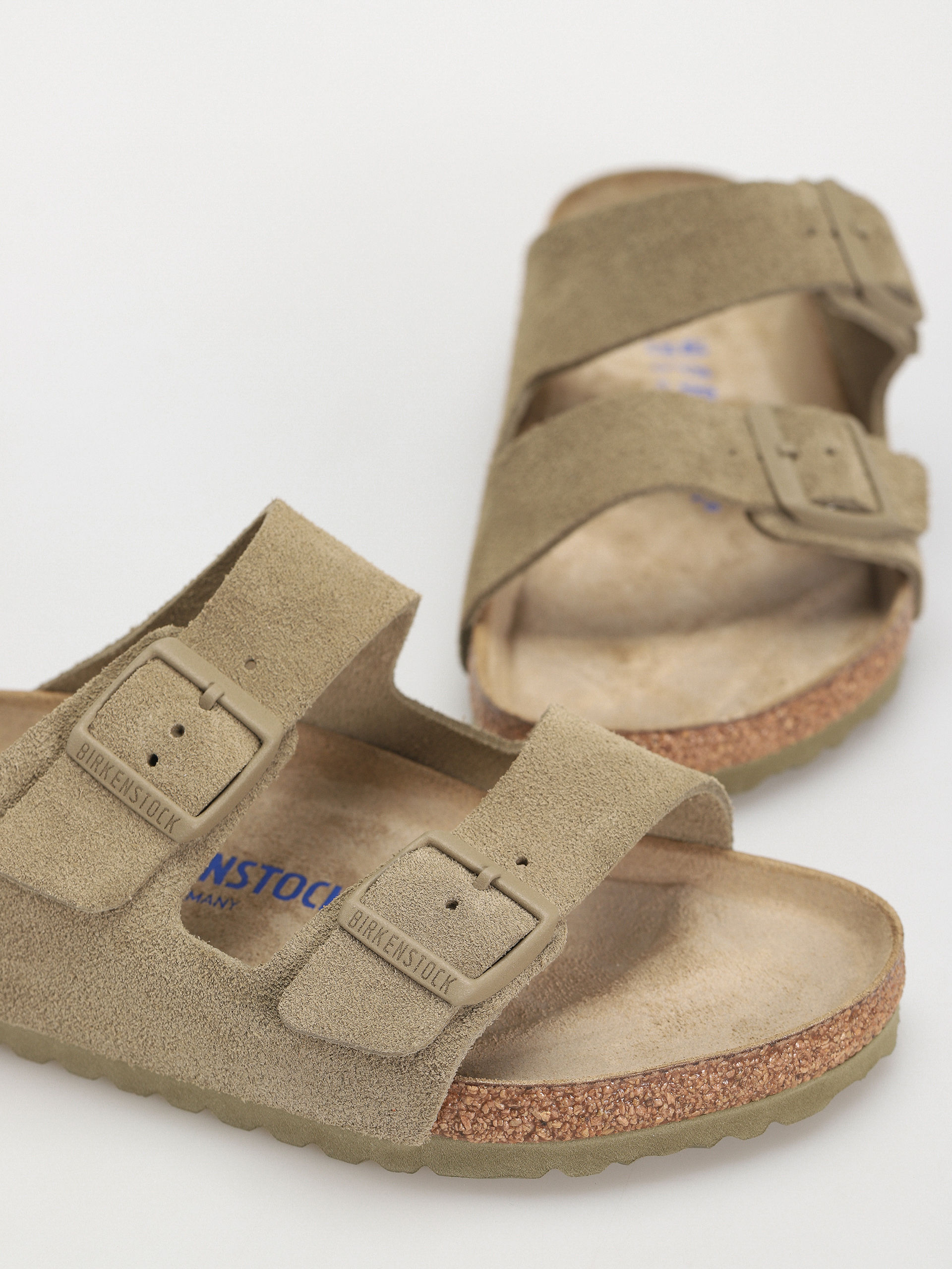 Șlapi Birkenstock Arizona Suede Leather Regular (faded khaki)