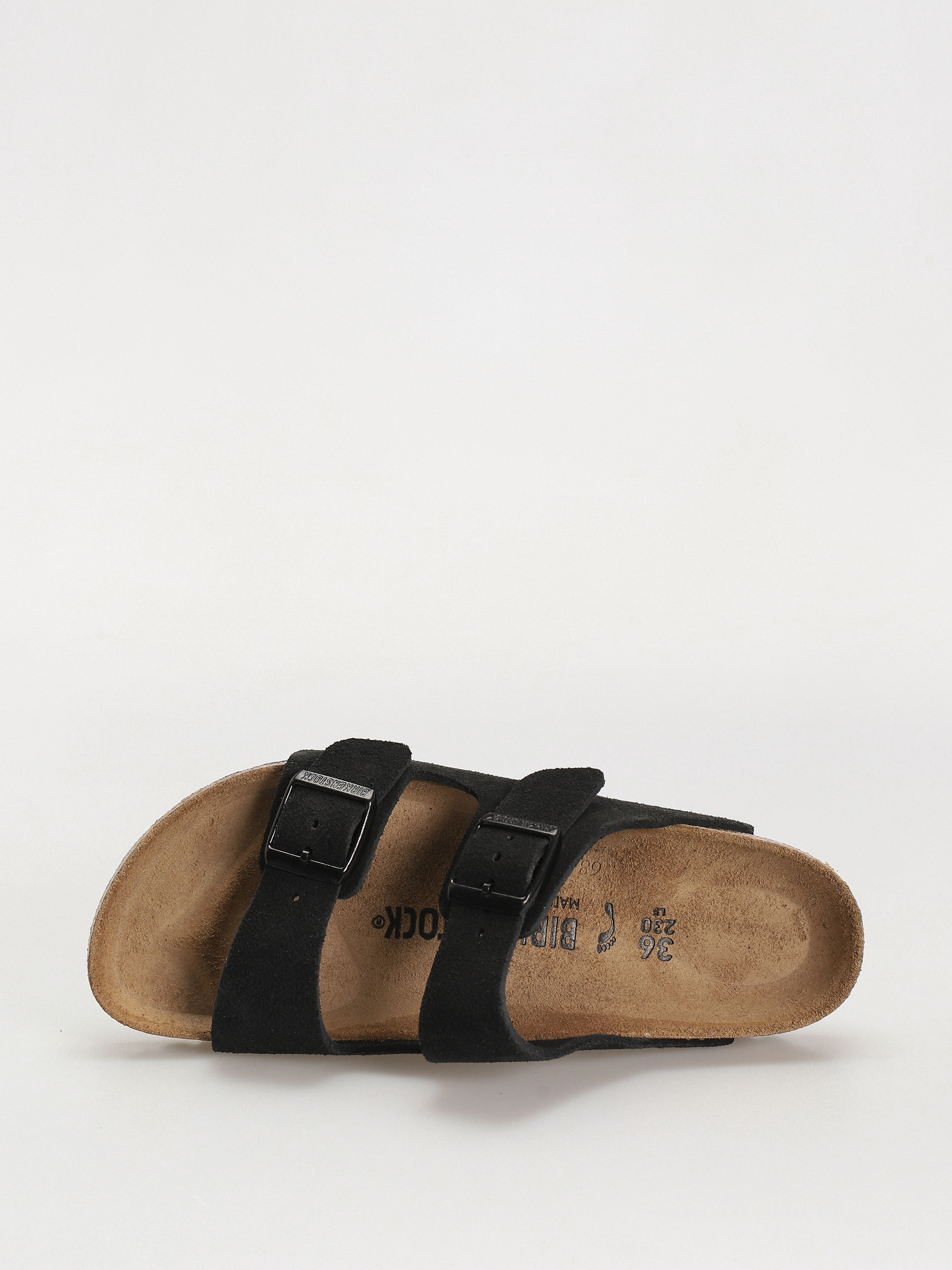 Șlapi Birkenstock Arizona Suede Leather Narrow Wmn - negru (black)