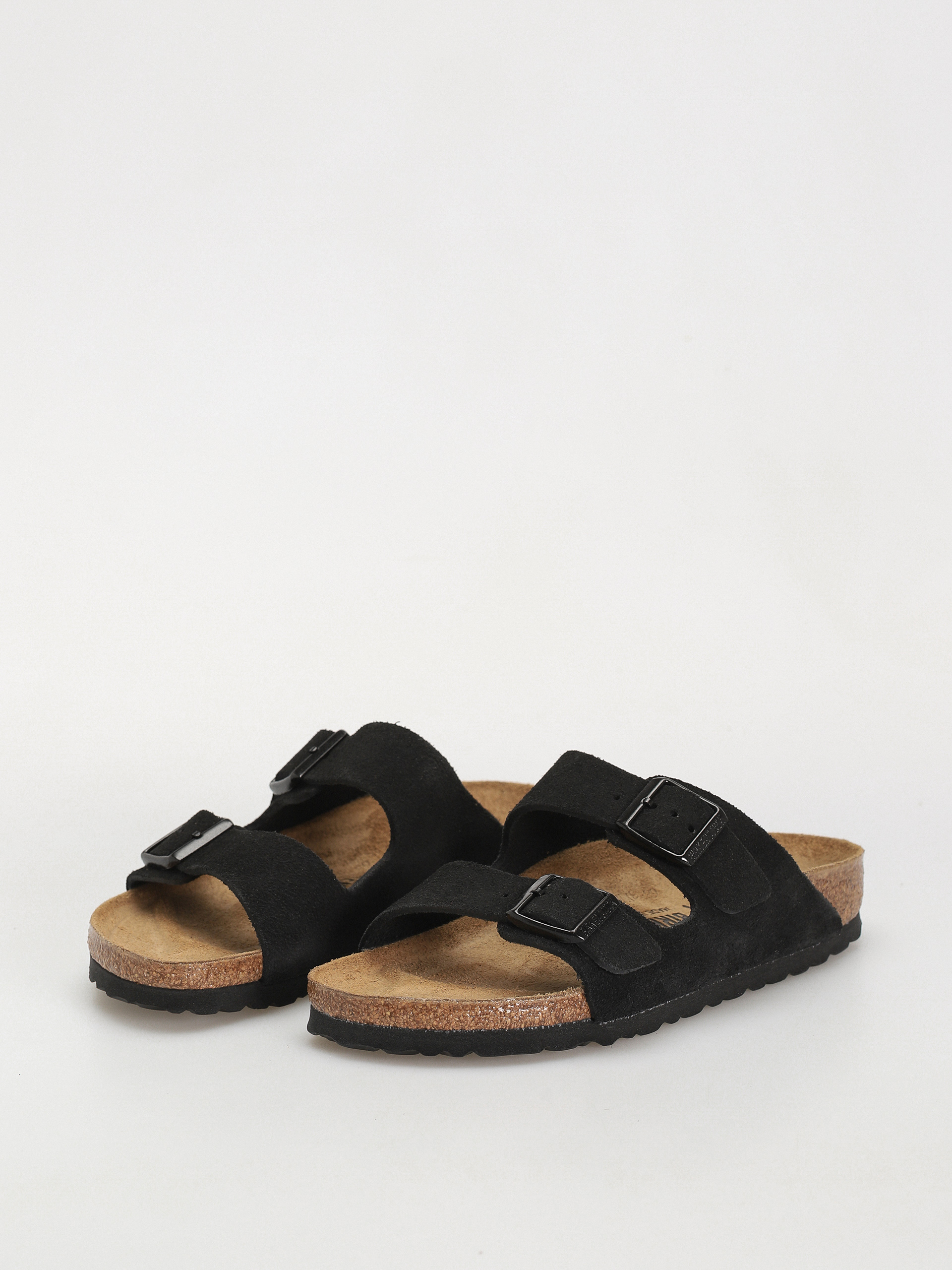 Șlapi Birkenstock Arizona Suede Leather Narrow Wmn (black)