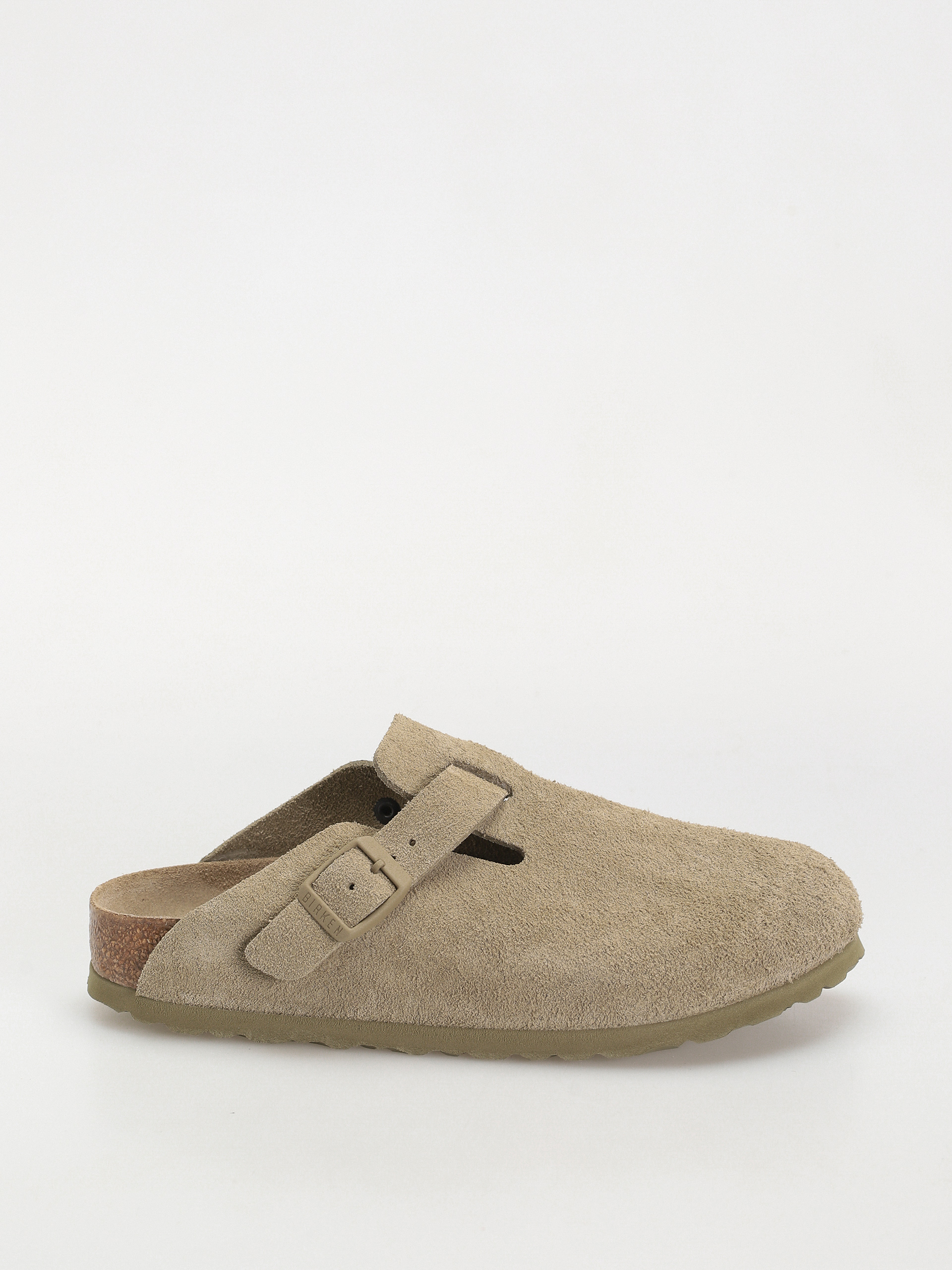 Șlapi Birkenstock Boston Suede Leather Narrow Wmn (faded khaki)