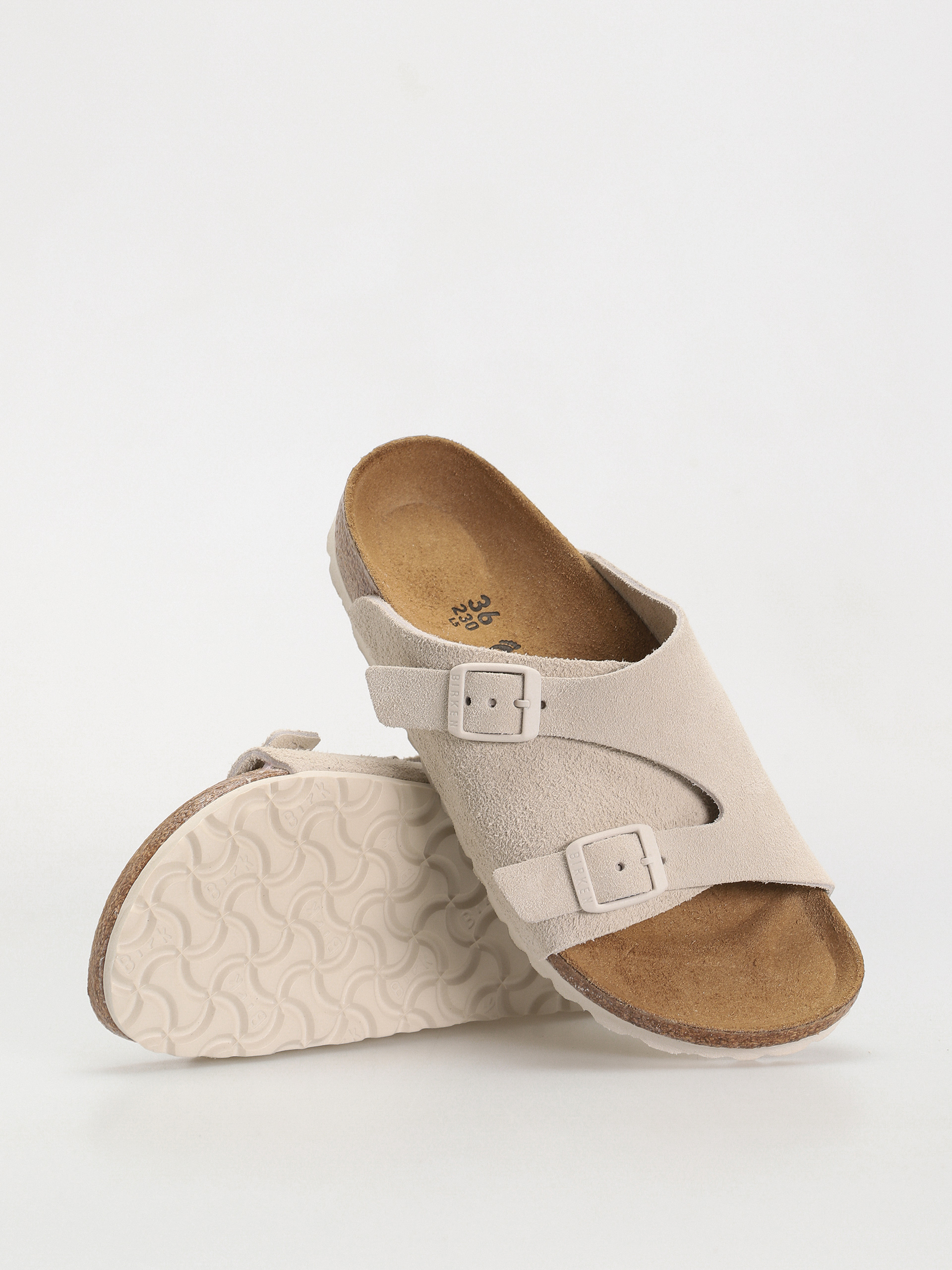 Șlapi Birkenstock Zurich Suede Leather Narrow Wmn (antique white)