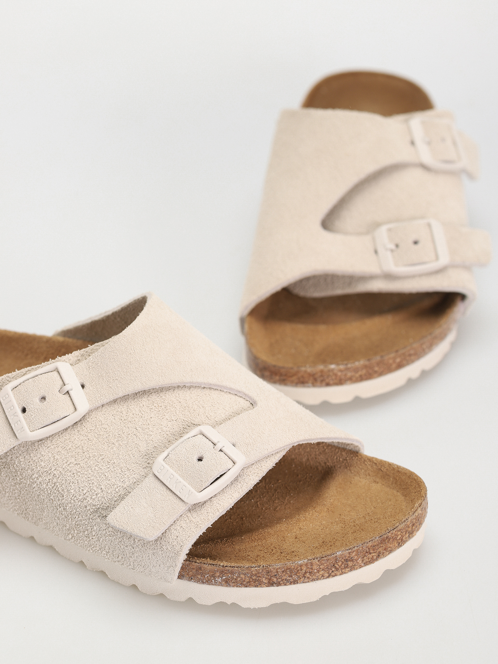 Șlapi Birkenstock Zurich Suede Leather Narrow Wmn (antique white)