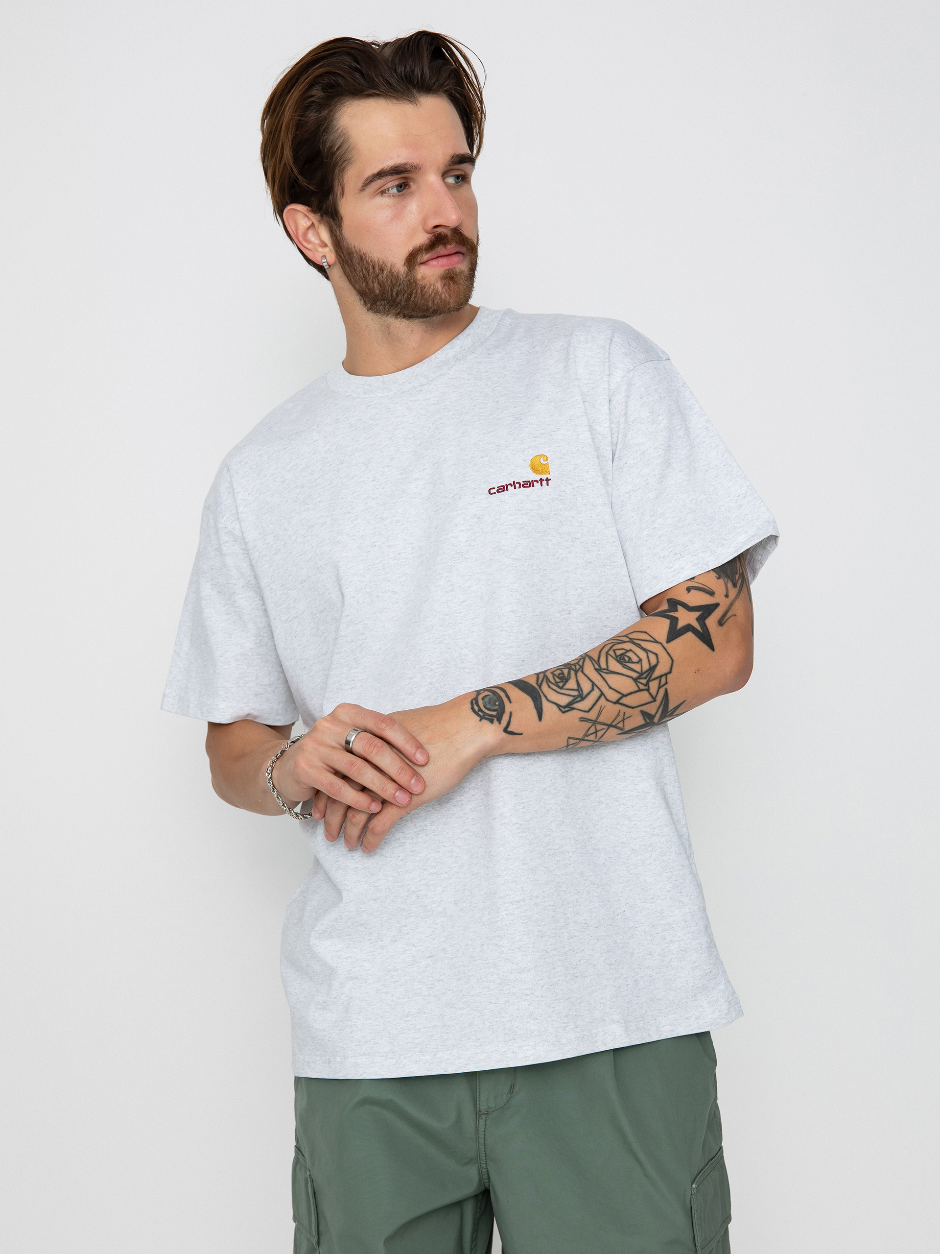 Tricou Carhartt WIP American Script (ash heather)