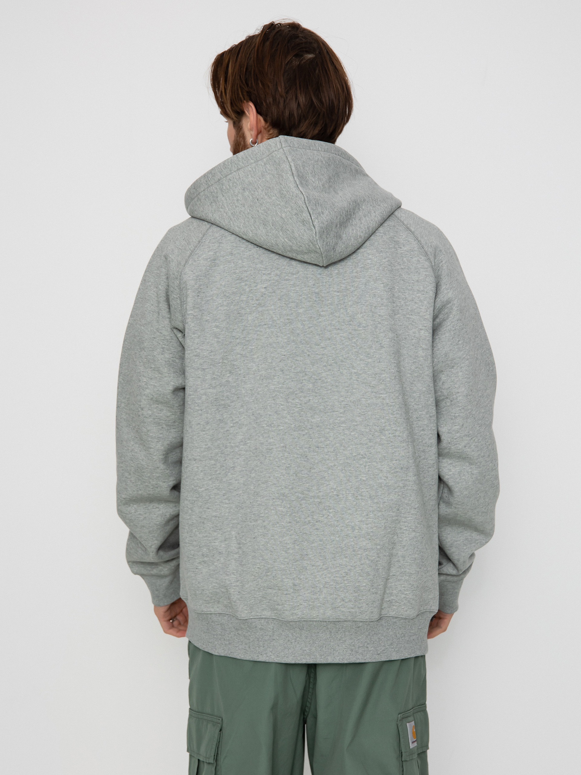 Hanorac cu glugă Carhartt WIP Chase ZHD (grey heather/gold)