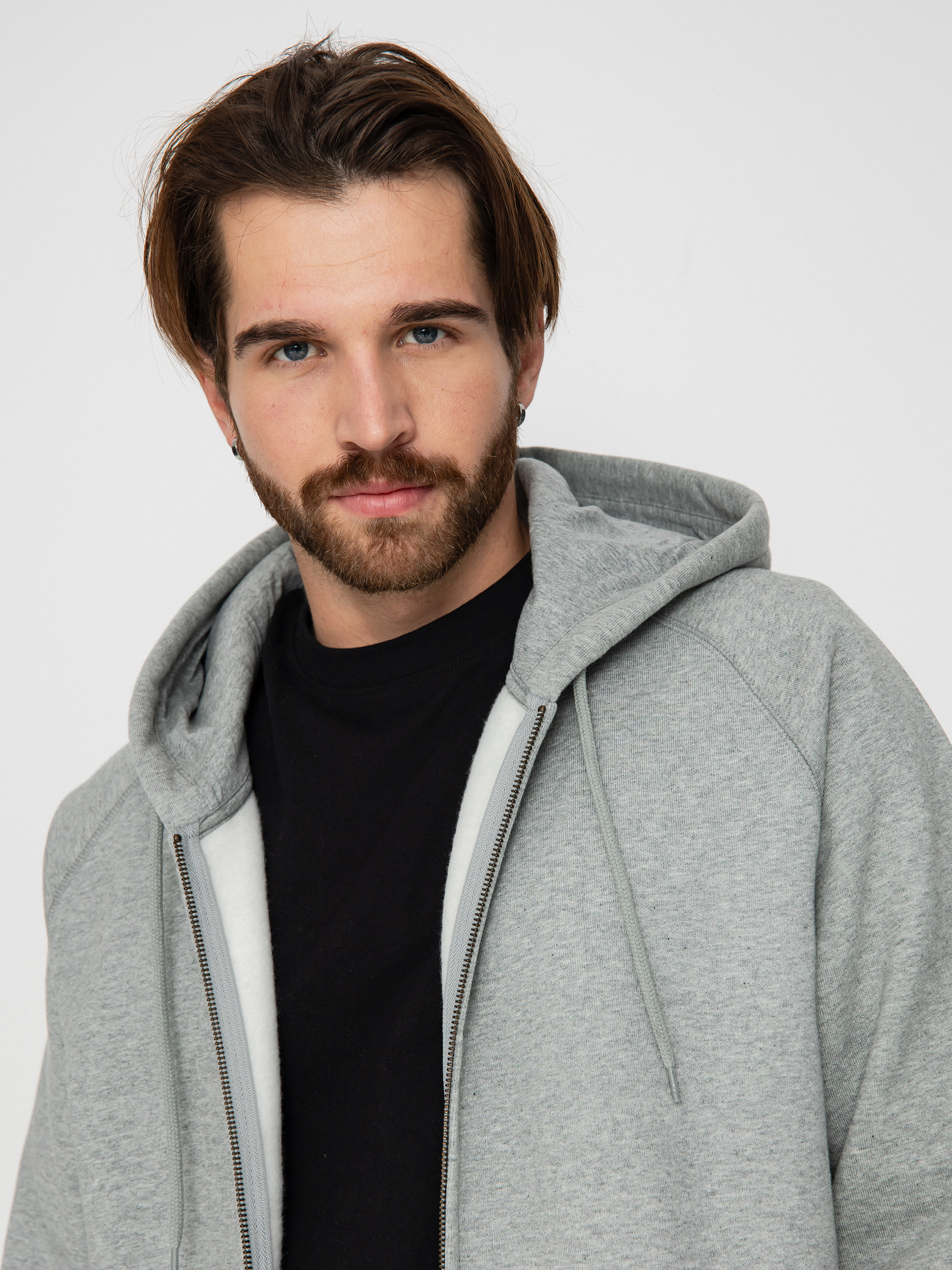 Hanorac cu glugă Carhartt WIP Chase ZHD (grey heather/gold)