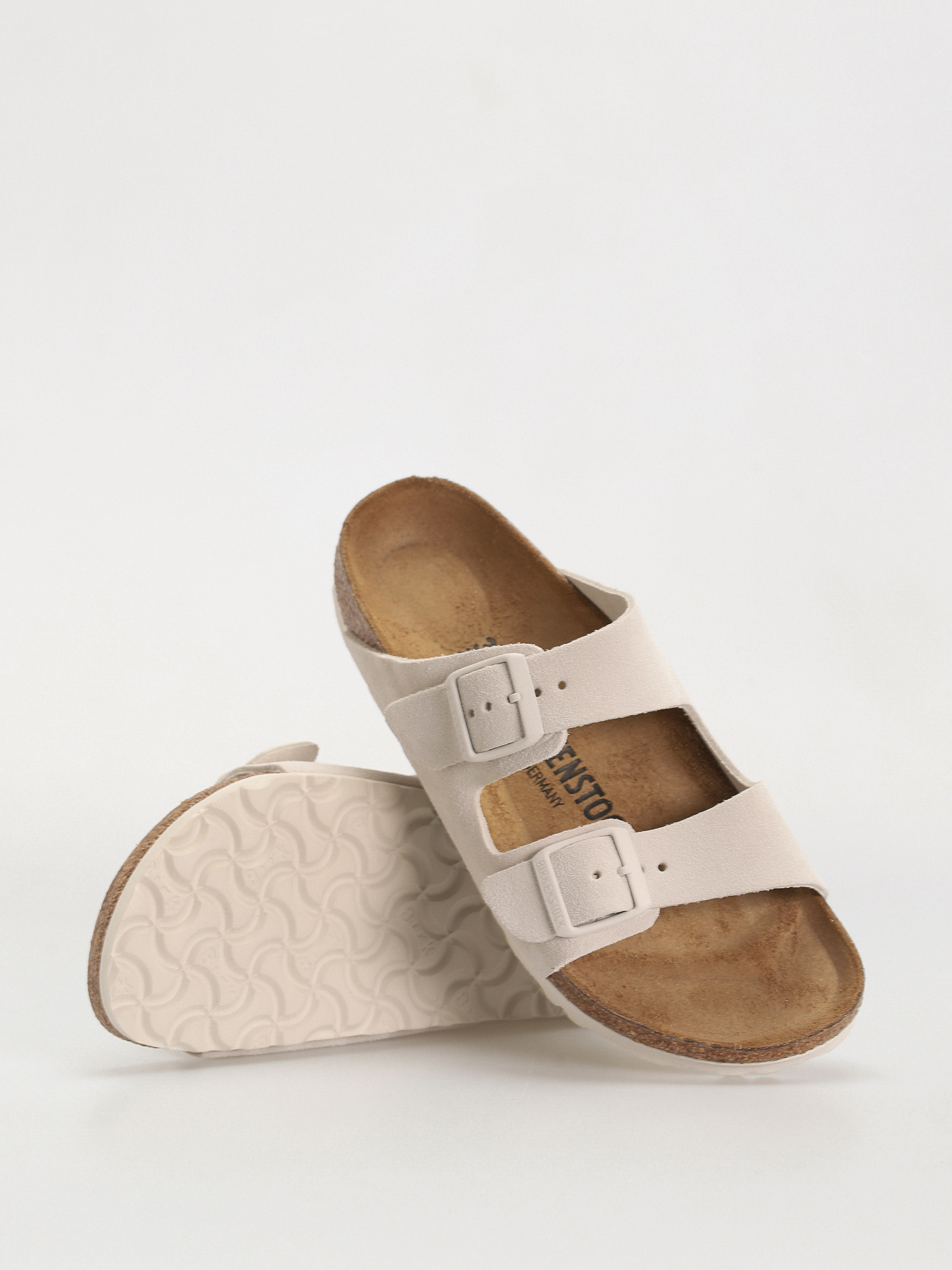 Șlapi Birkenstock Arizona Suede Leather Narrow Wmn (antique white)