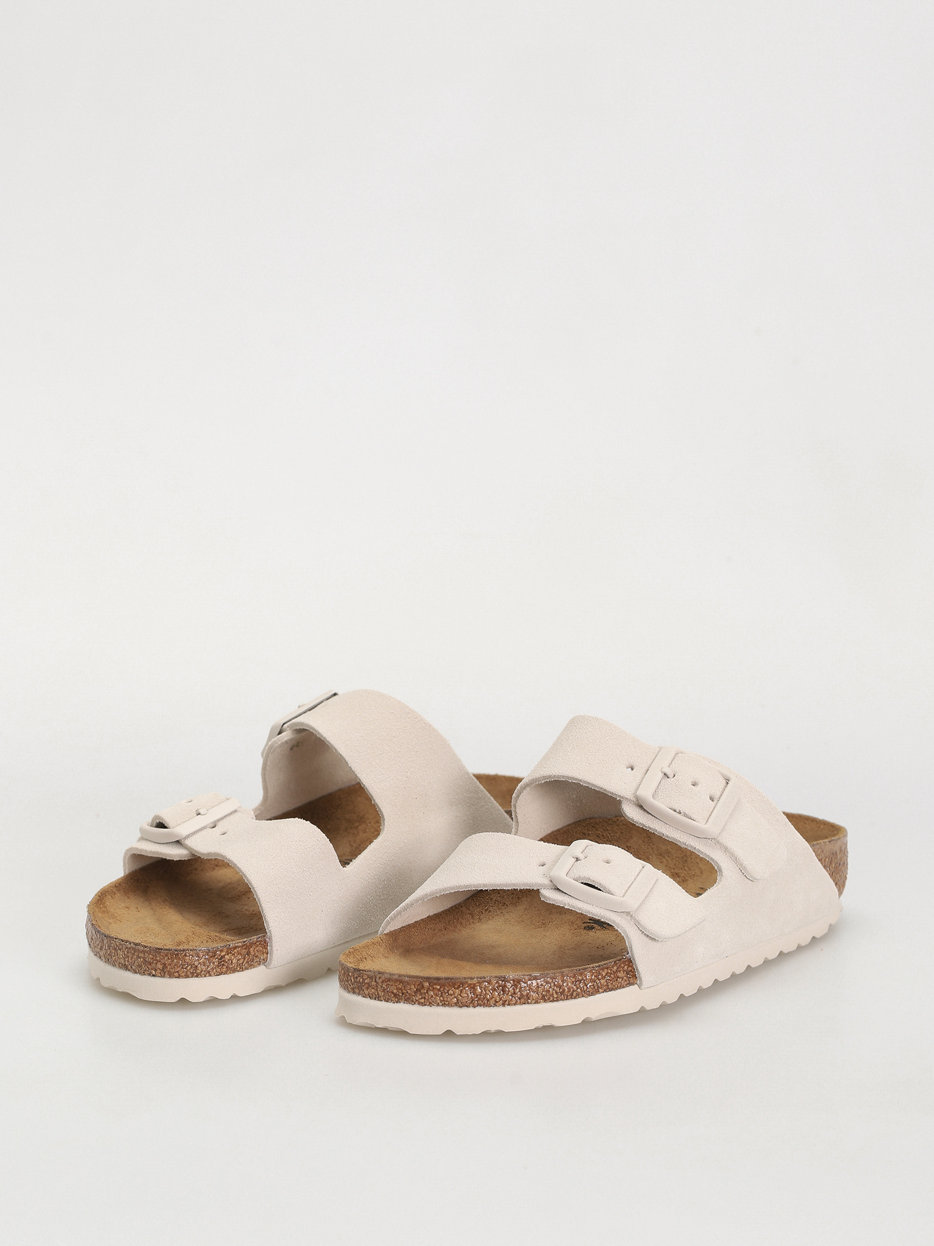 Șlapi Birkenstock Arizona Suede Leather Narrow Wmn (antique white)