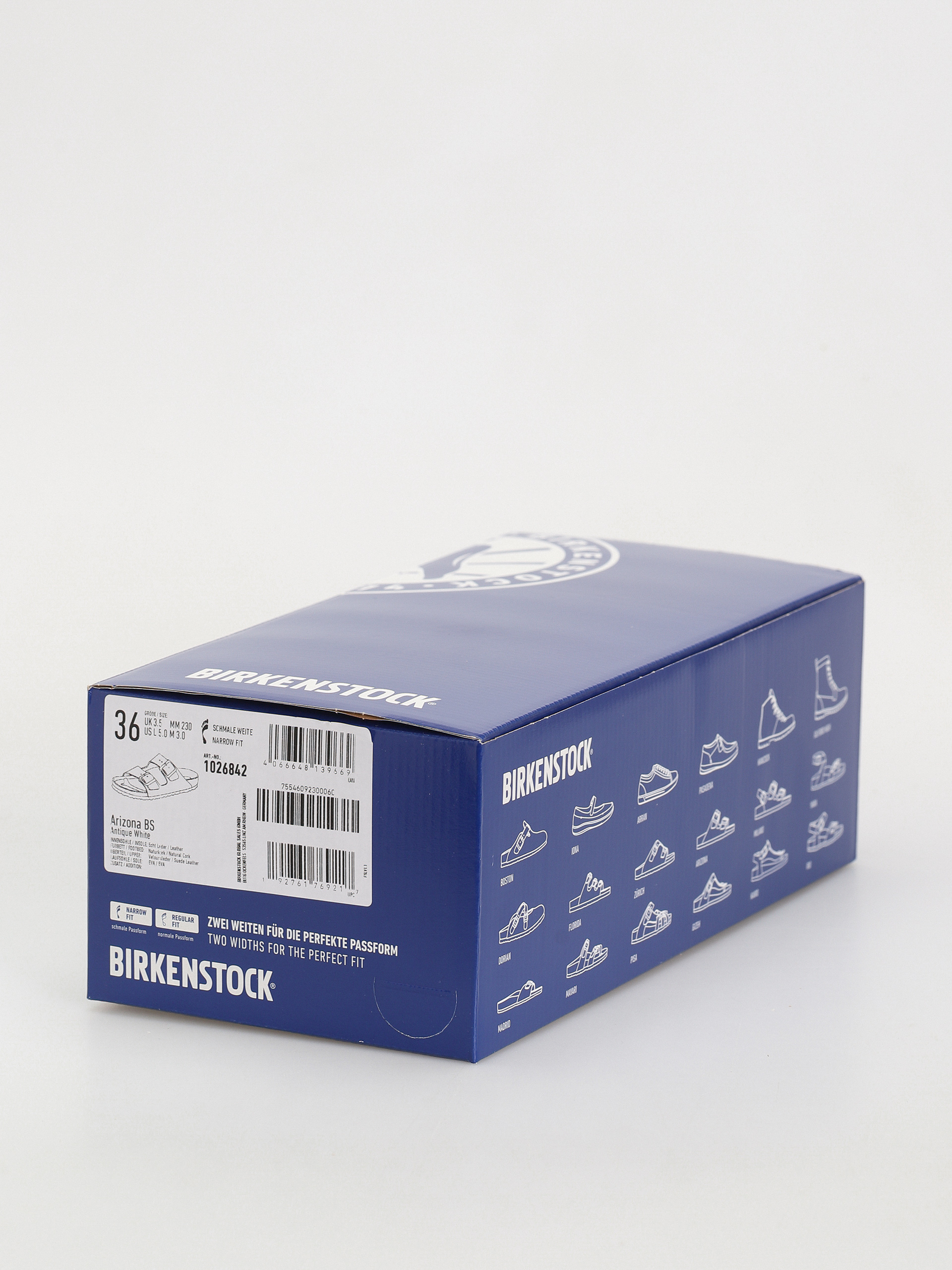 Șlapi Birkenstock Arizona Suede Leather Narrow Wmn (antique white)