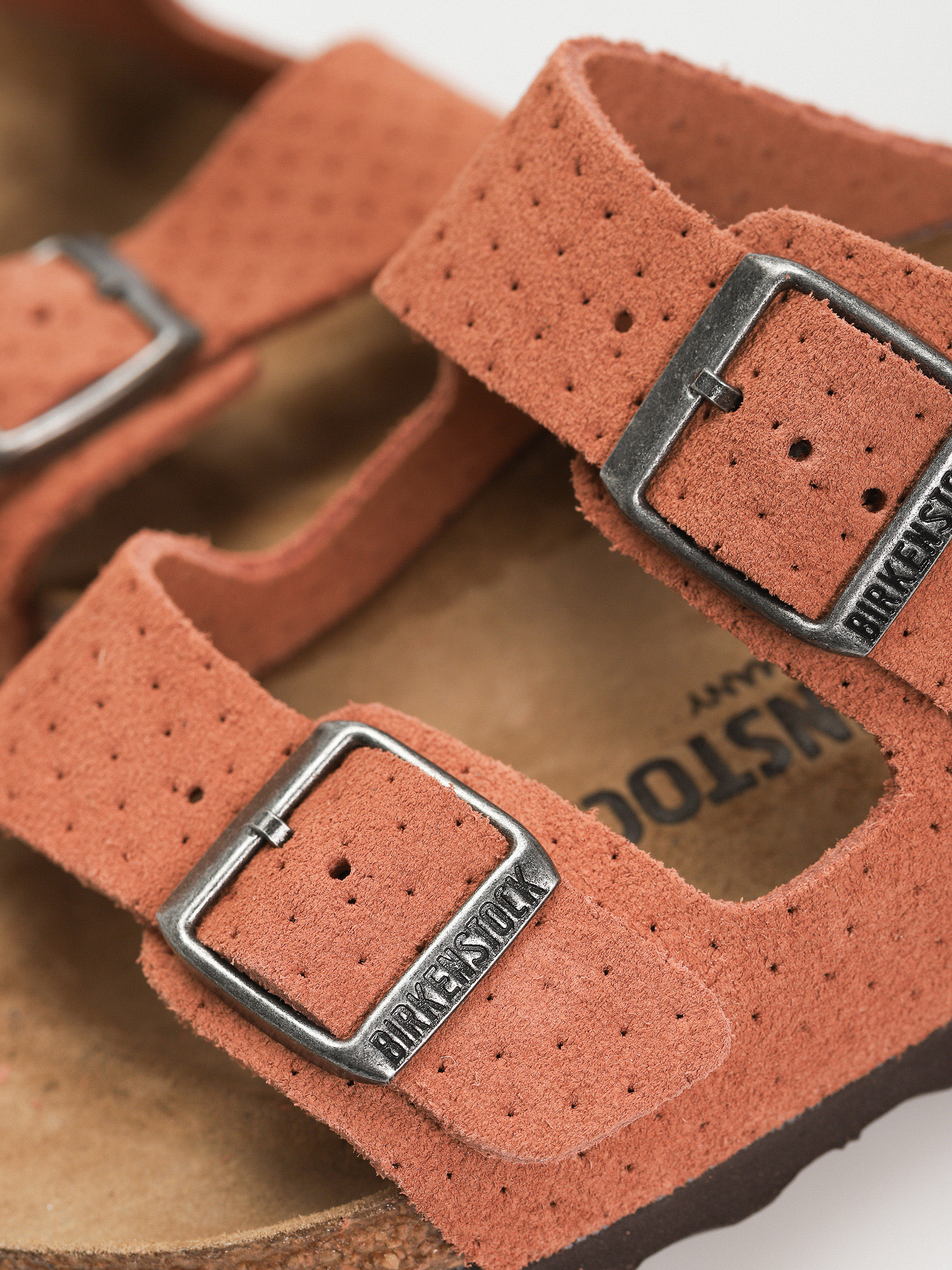 Șlapi Birkenstock Arizona Suede Embossed Narrow Wmn (emboss dots burnt orange)