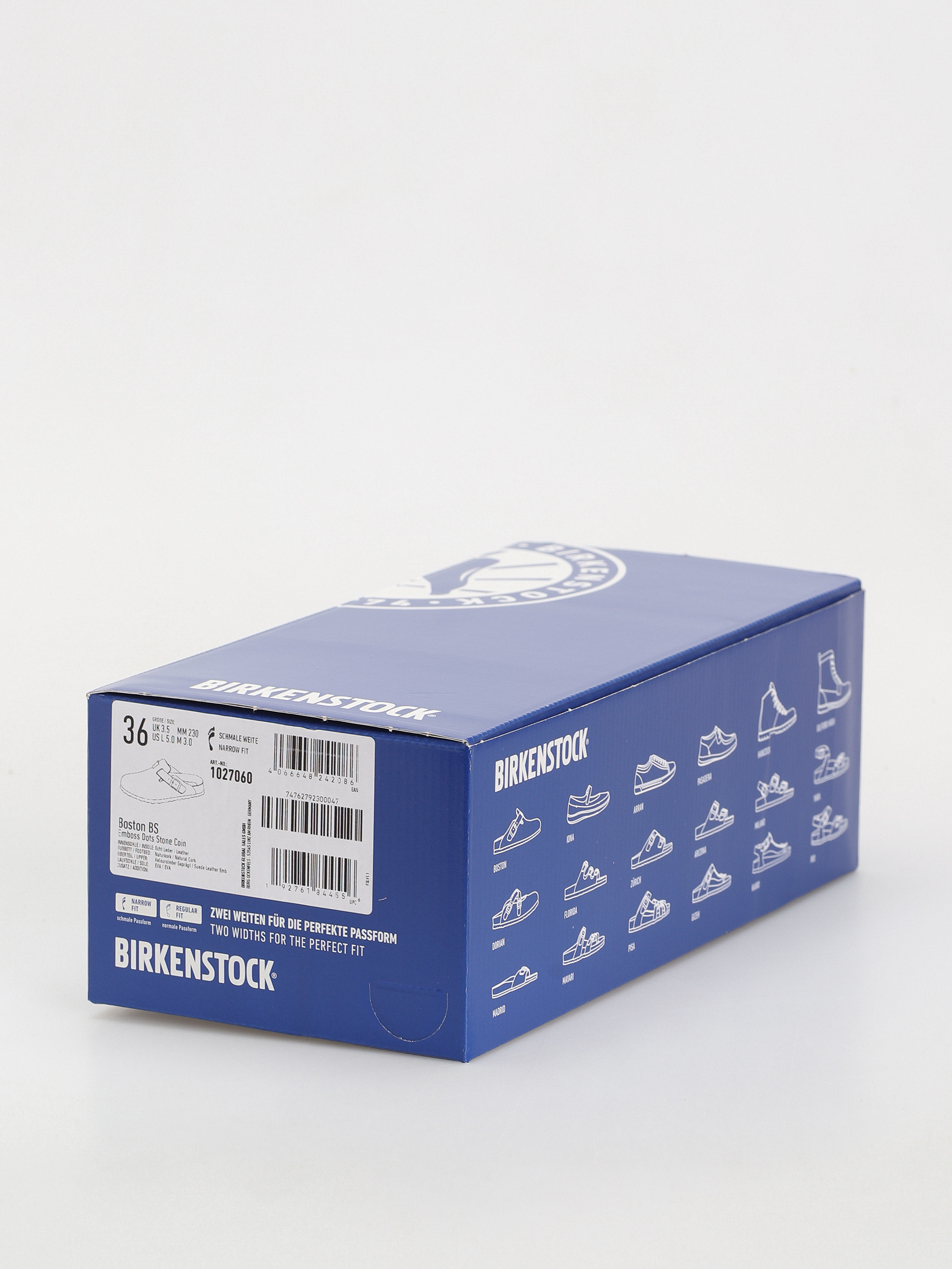 Șlapi Birkenstock Boston Suede Embossed Narrow Wmn (emboss dots stone coin)