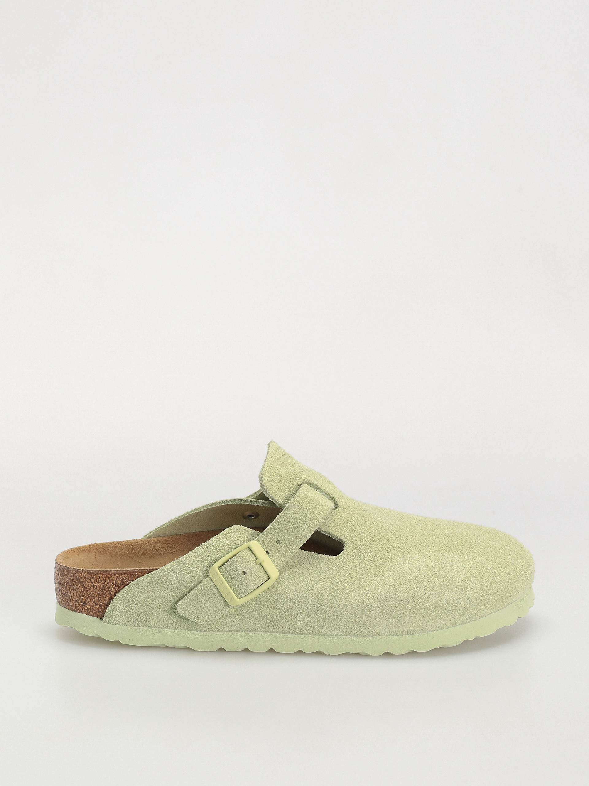 Șlapi Birkenstock Boston Suede Leather Narrow Wmn (faded lime)