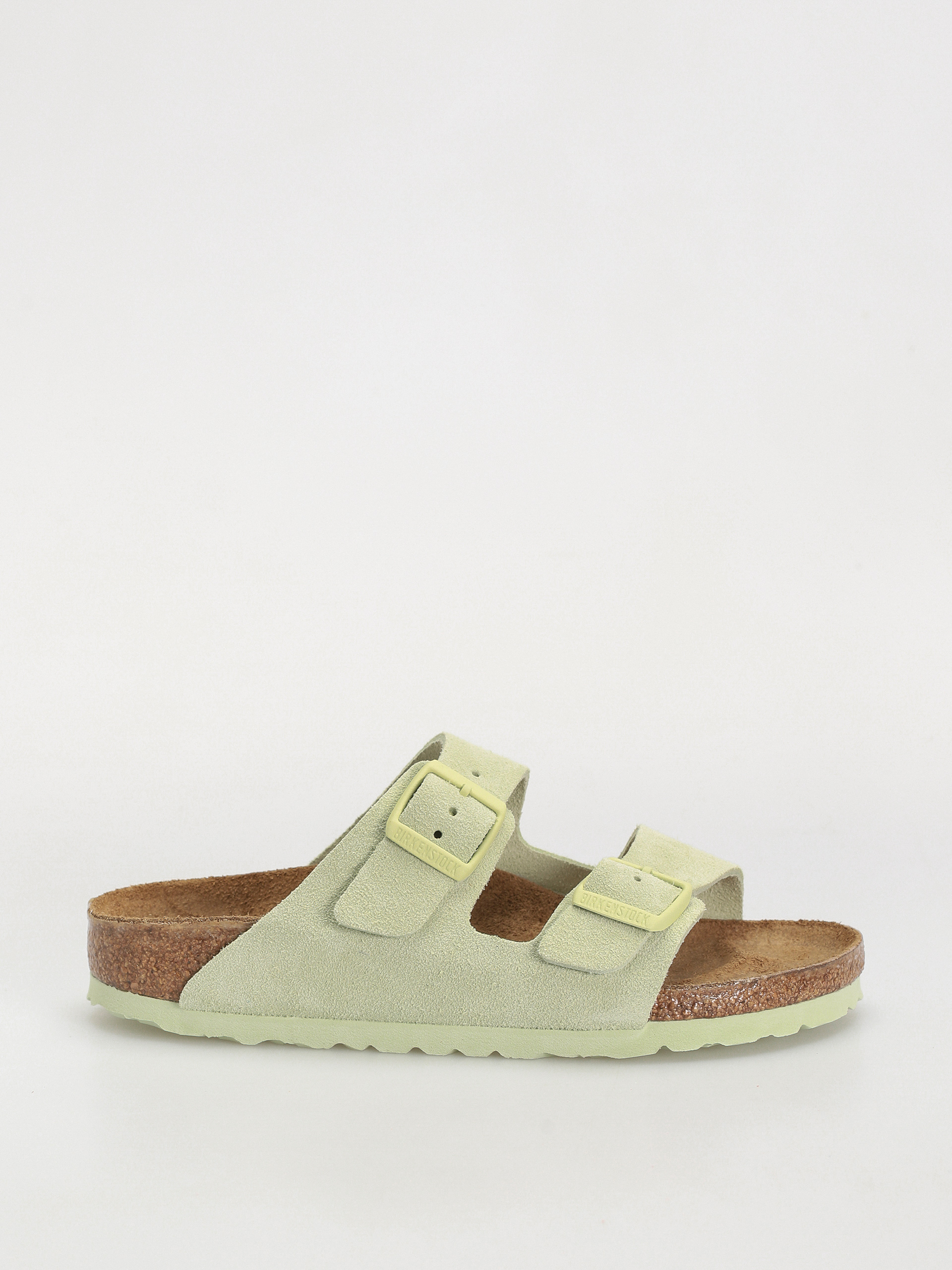 Șlapi Birkenstock Arizona Suede Leather Narrow Wmn (faded lime)