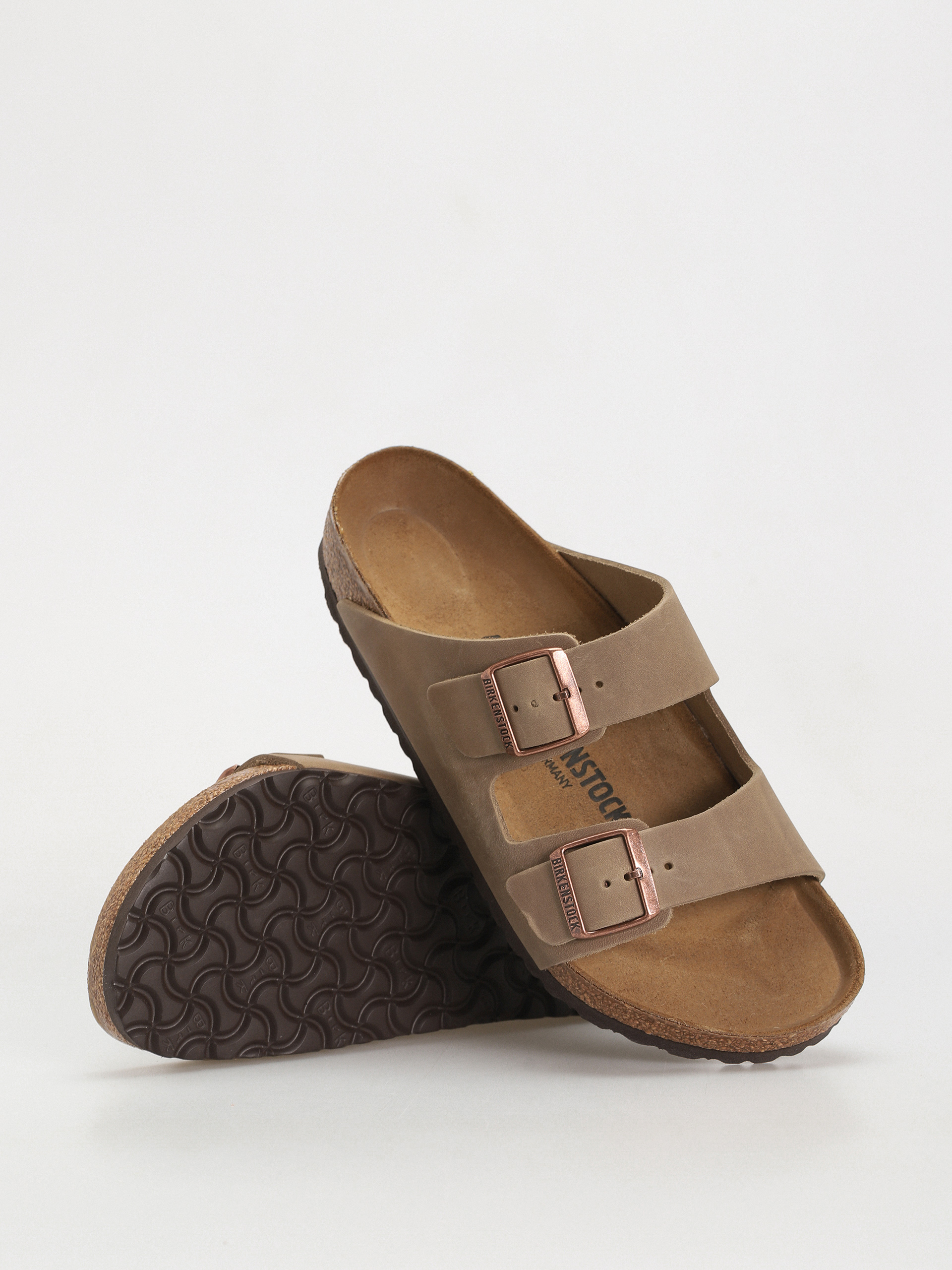 Șlapi Birkenstock Arizona Oiled Leather Regular - maro (tobacco brown)