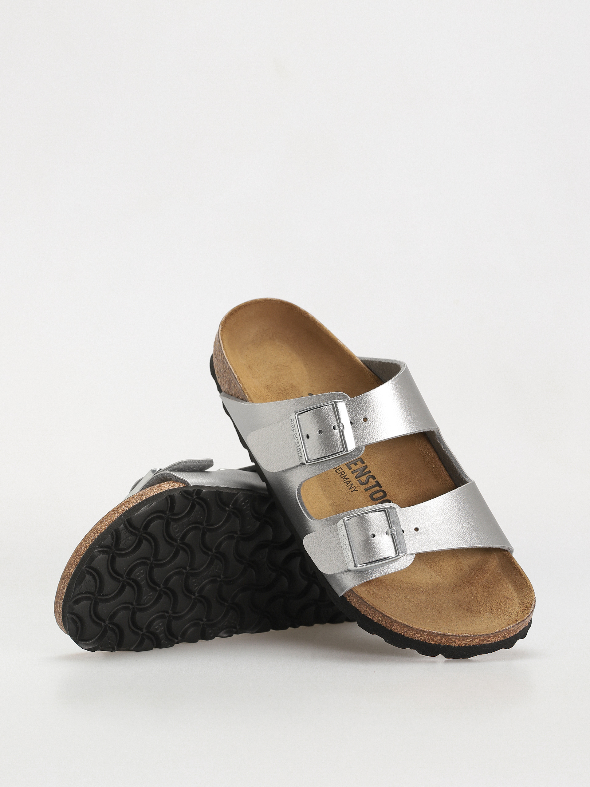 Șlapi Birkenstock Arizona Birko Flor Narrow Wmn (silver)