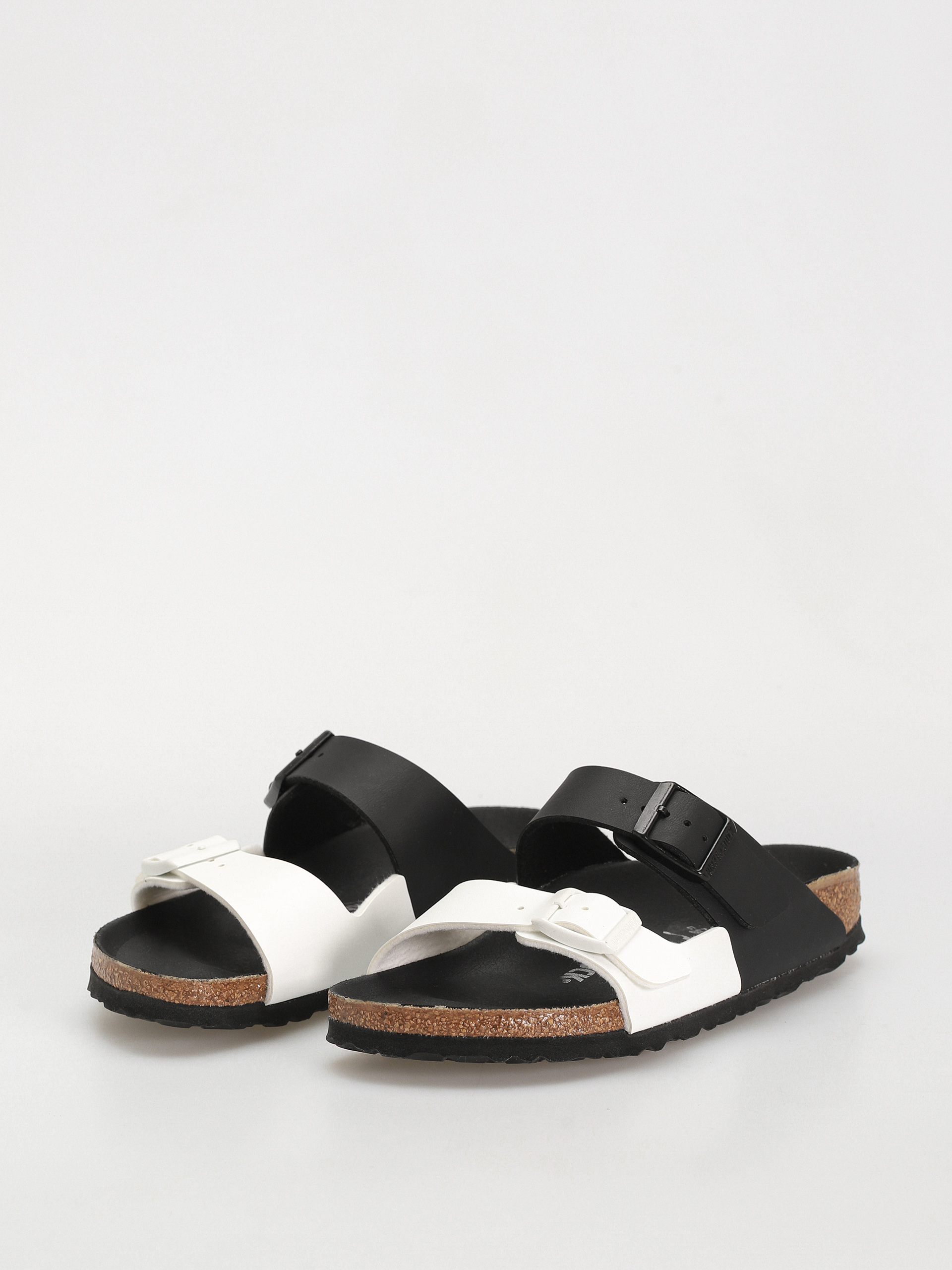 Șlapi Birkenstock Arizona Birko Flor Narrow Wmn (black/white)