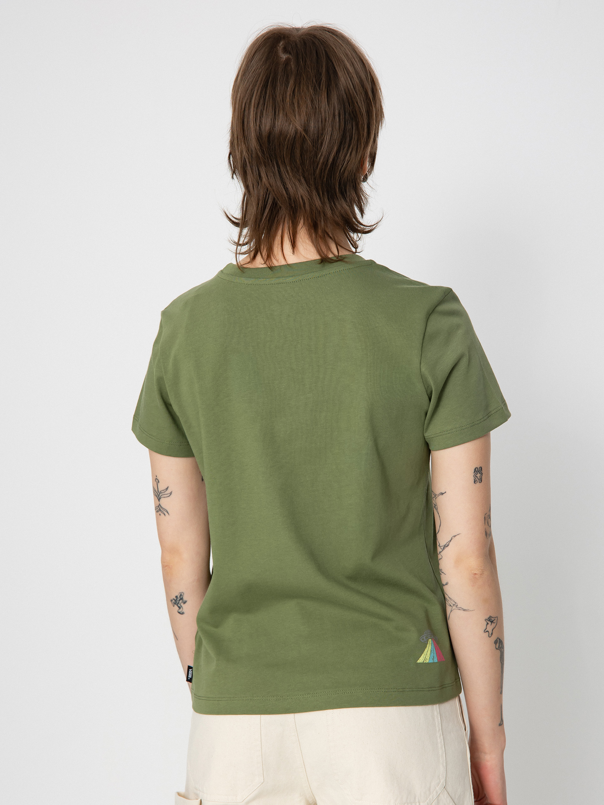 Tricou Vans Skull Saucer Crew Wmn (olivine)