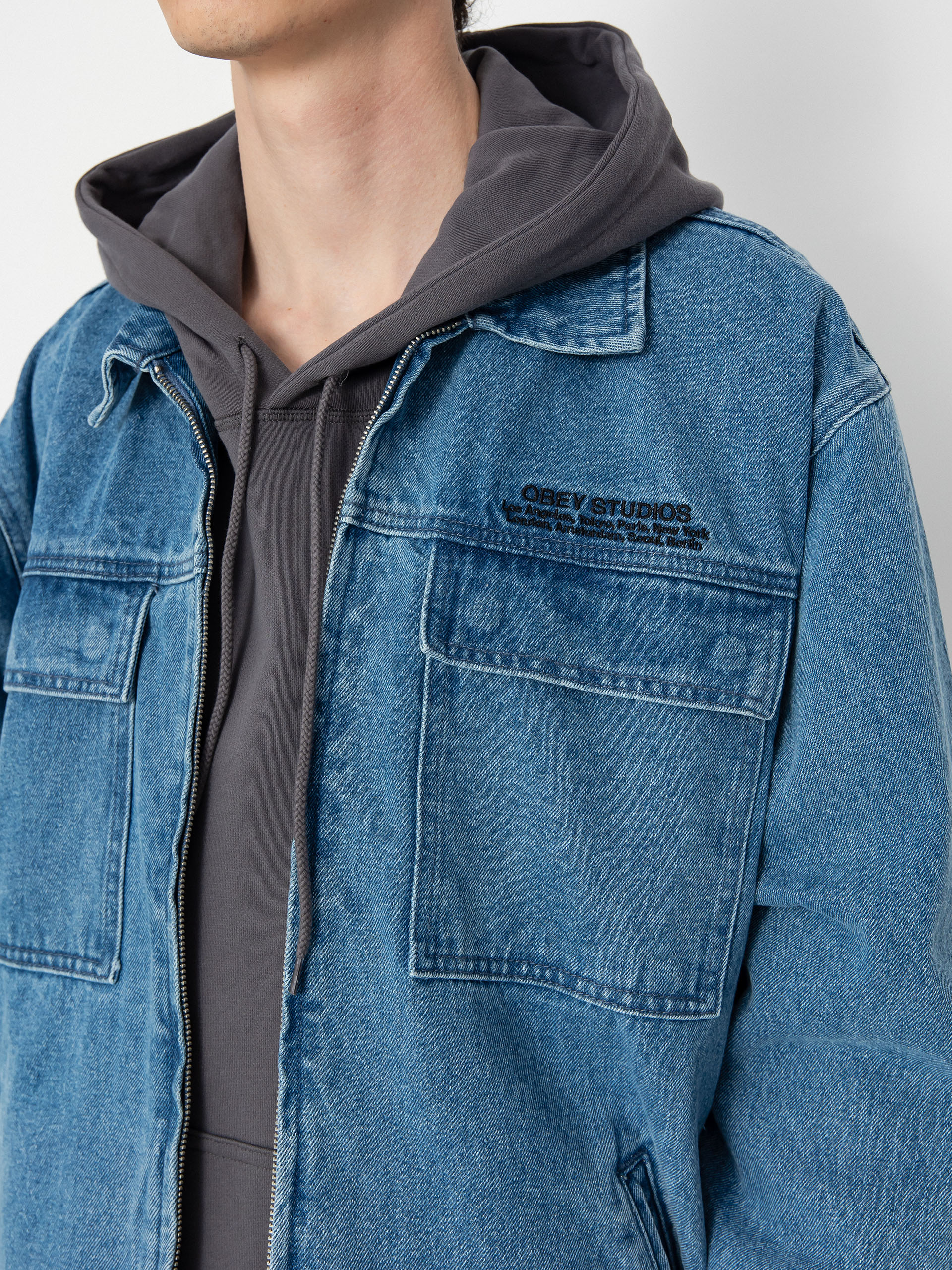 Geacă OBEY Easton (light indigo)