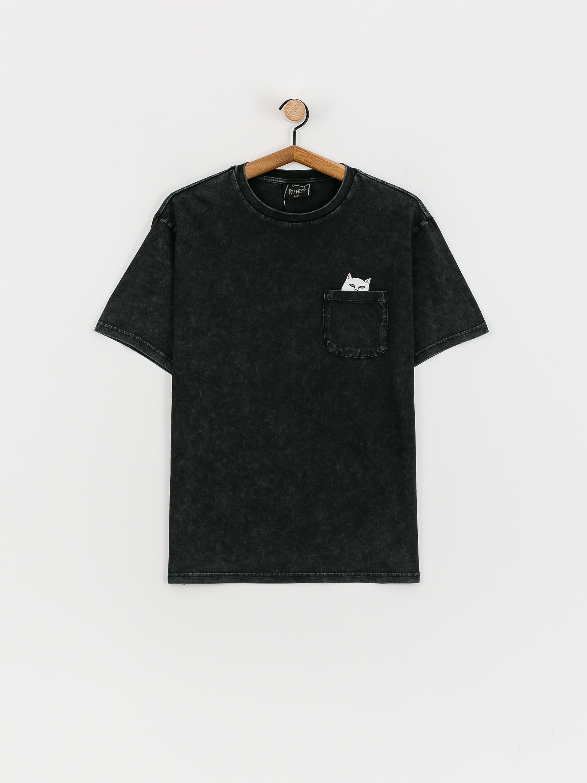 Tricou RipNDip Lord Nermal Pocket (black mineral wash)