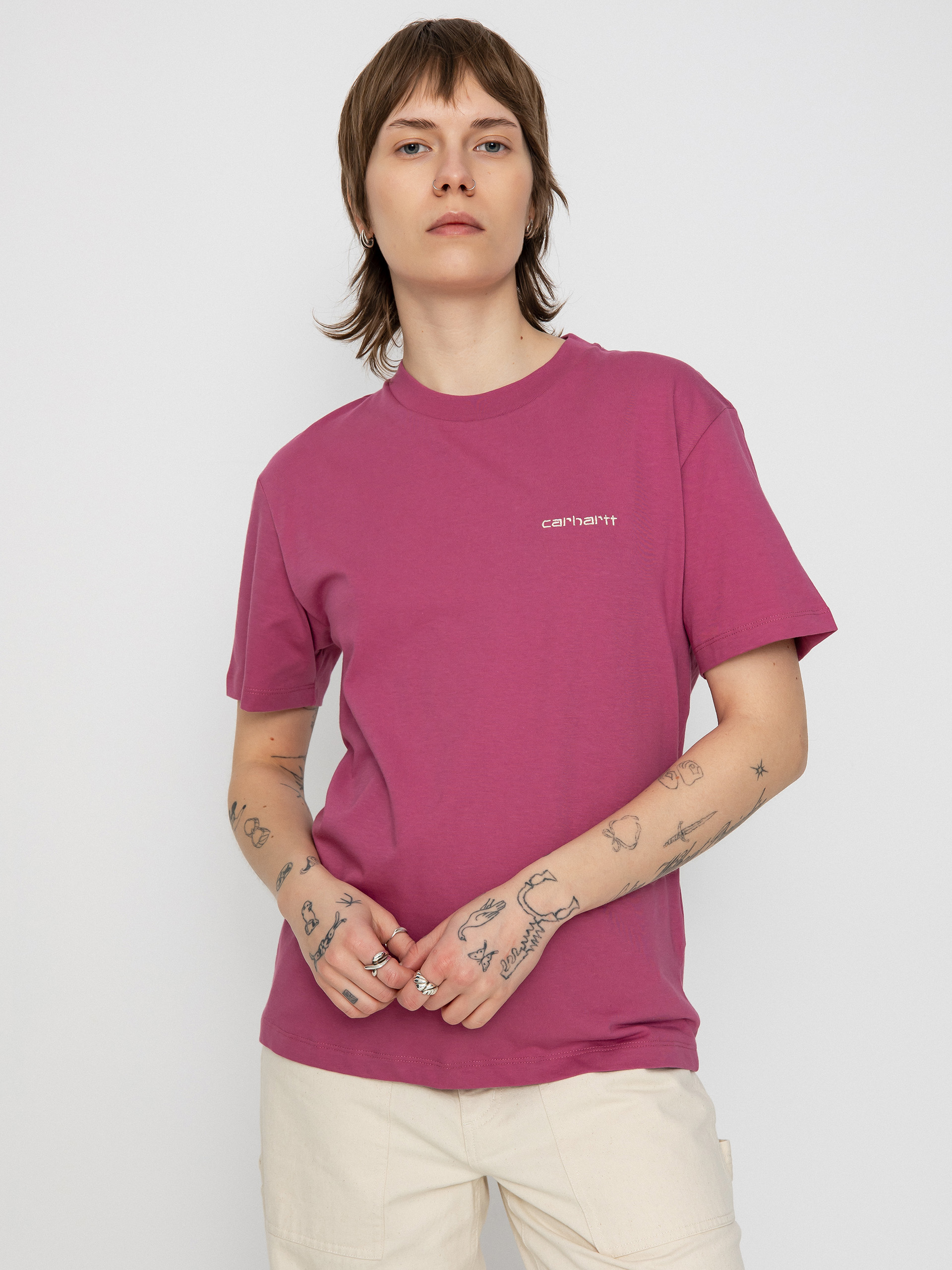 Tricou Carhartt WIP Script Embroidery Wmn (magenta/tonic)