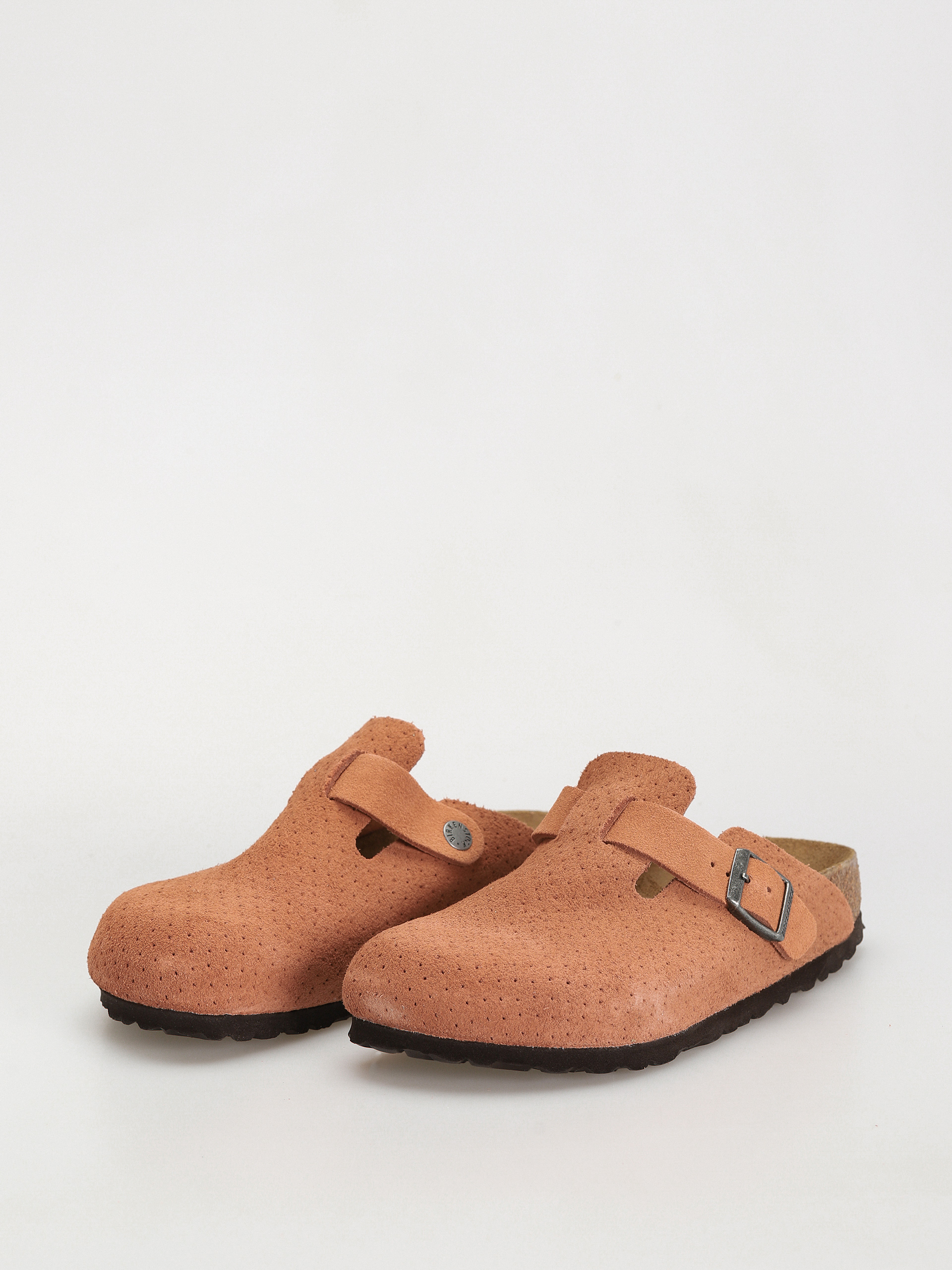 Șlapi Birkenstock Boston Suede Embossed Narrow Wmn (emboss dots burnt orange)
