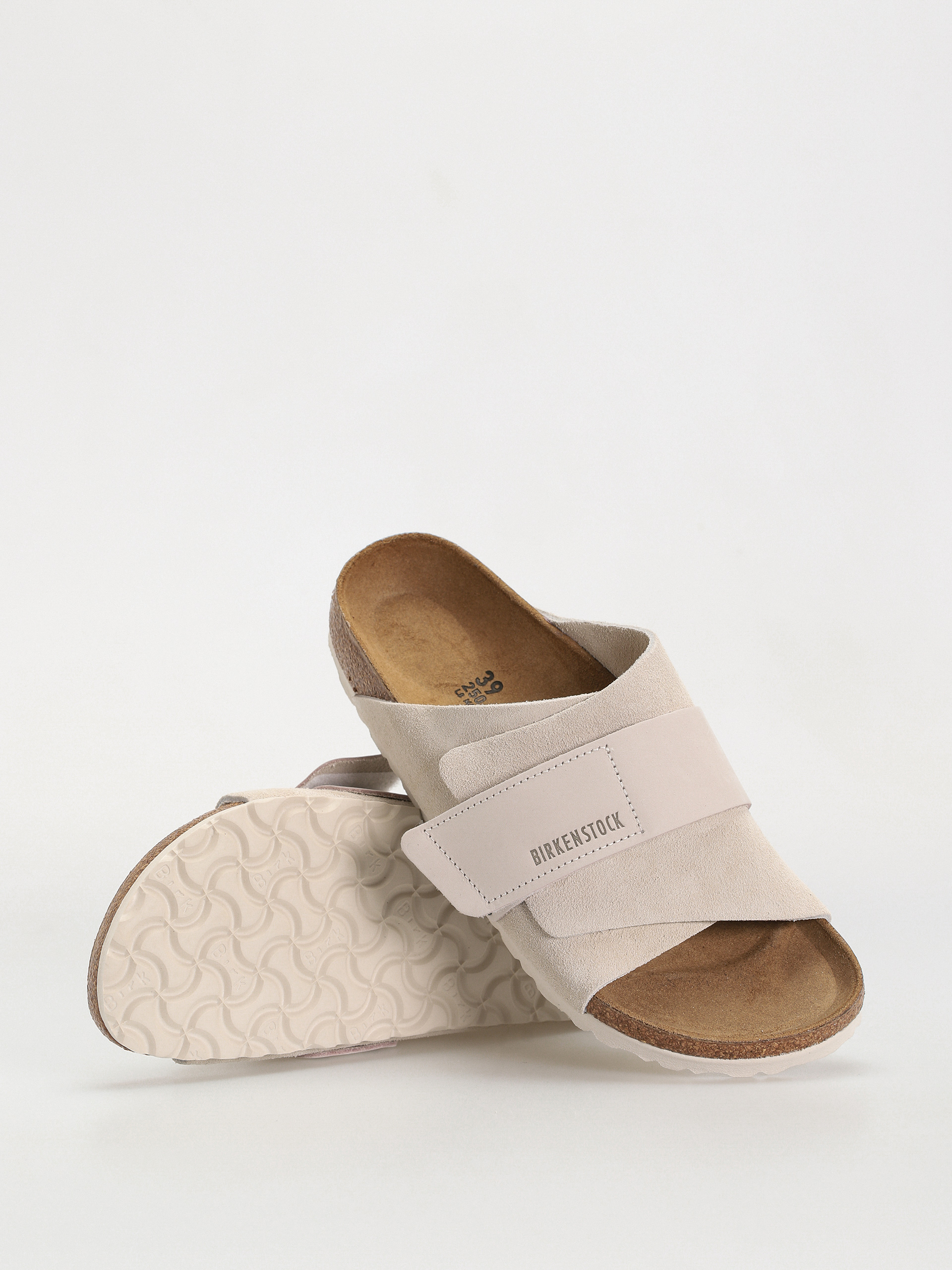 Șlapi Birkenstock Kyoto Nubuck Suede Leather Narrow Wmn (antique white)