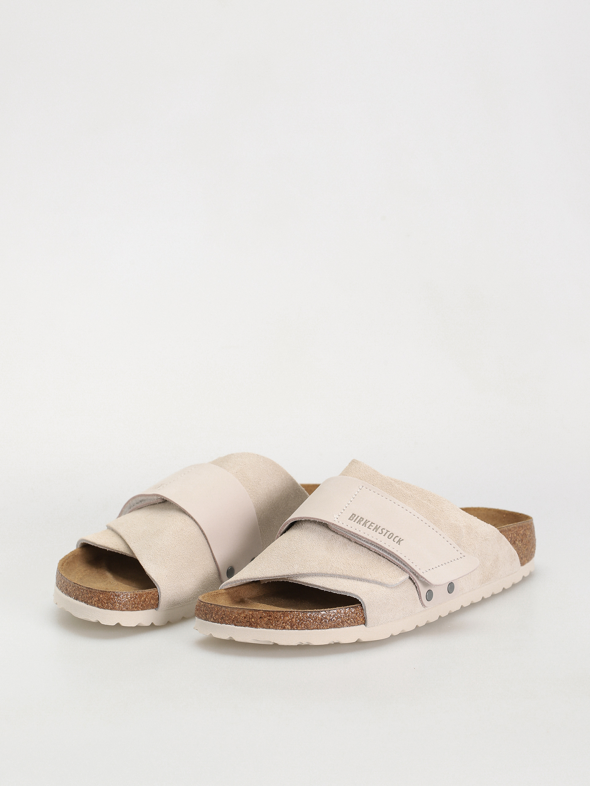 Șlapi Birkenstock Kyoto Nubuck Suede Leather Narrow Wmn (antique white)