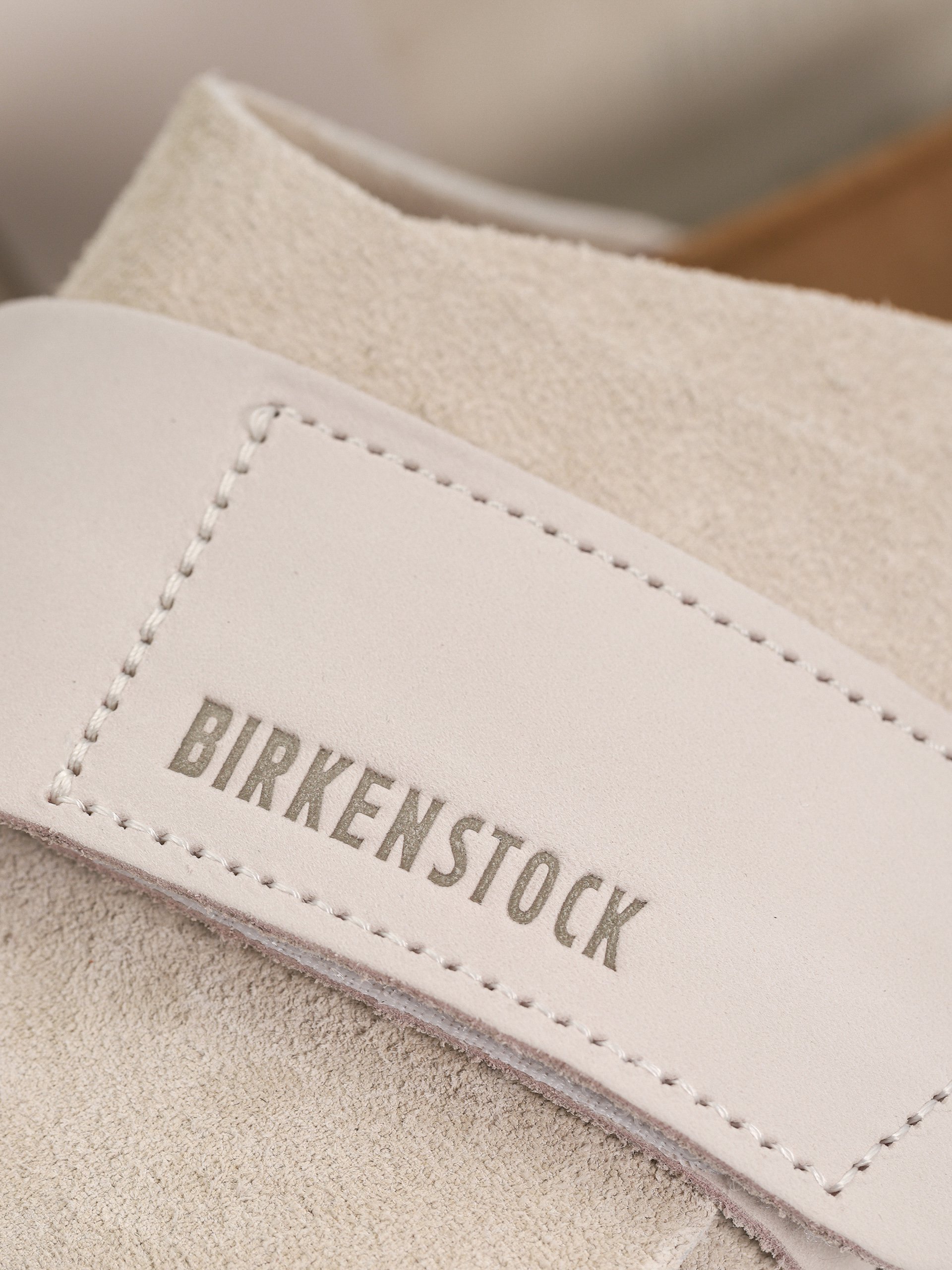 Șlapi Birkenstock Kyoto Nubuck Suede Leather Narrow Wmn (antique white)