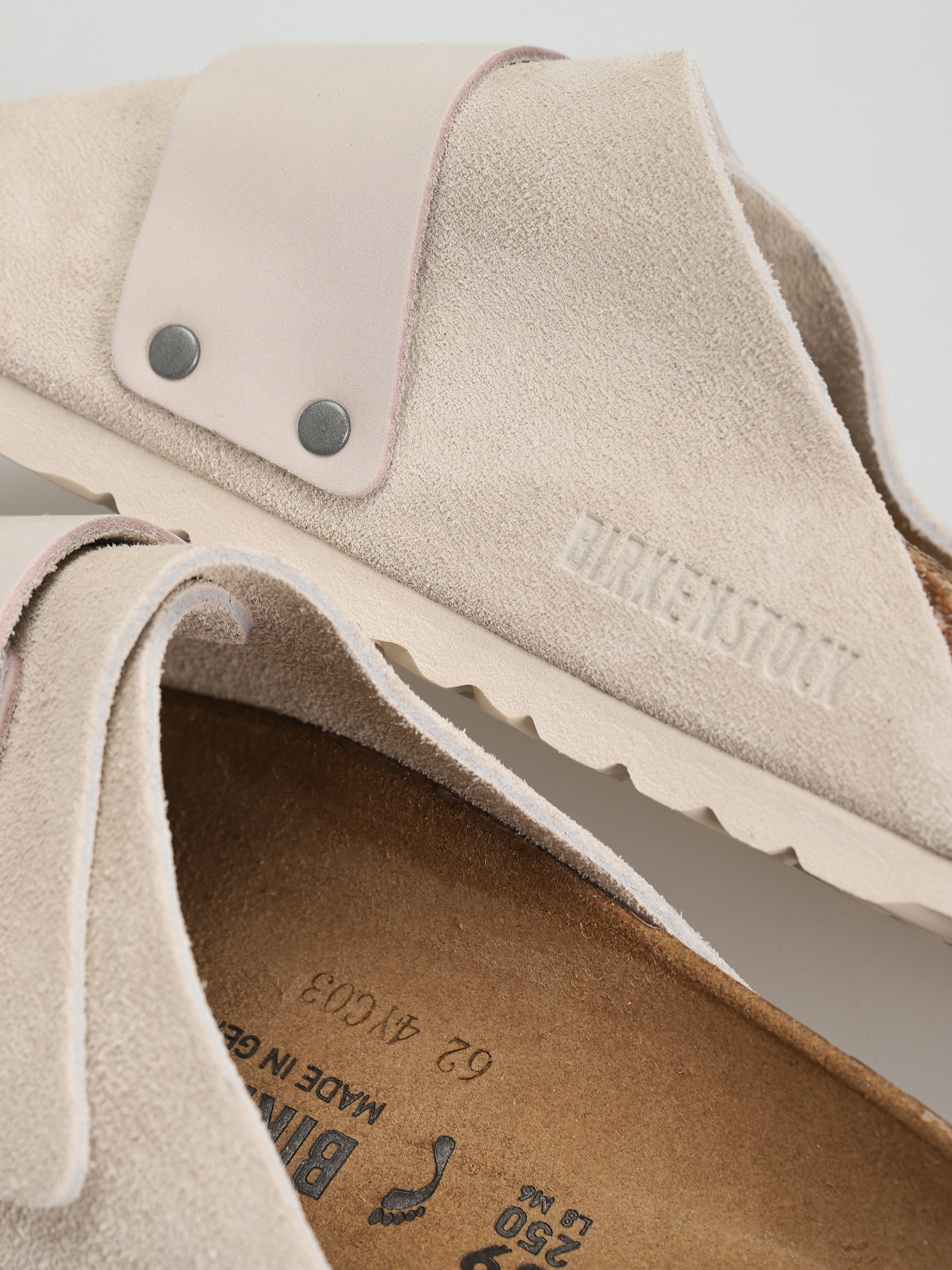 Șlapi Birkenstock Kyoto Nubuck Suede Leather Narrow Wmn (antique white)