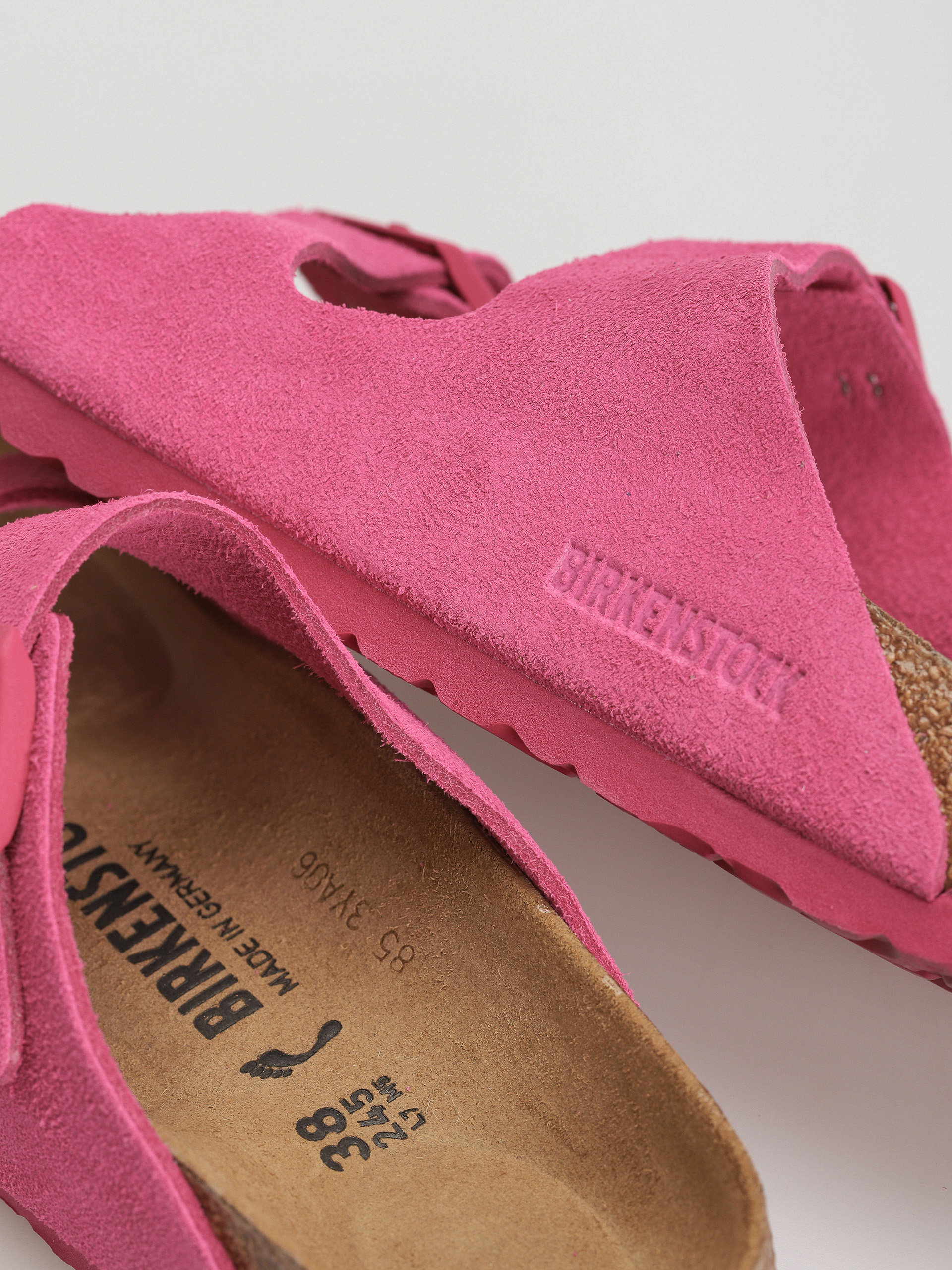 Șlapi Birkenstock Arizona Suede Leather Narrow Wmn (fuchsia tulip)