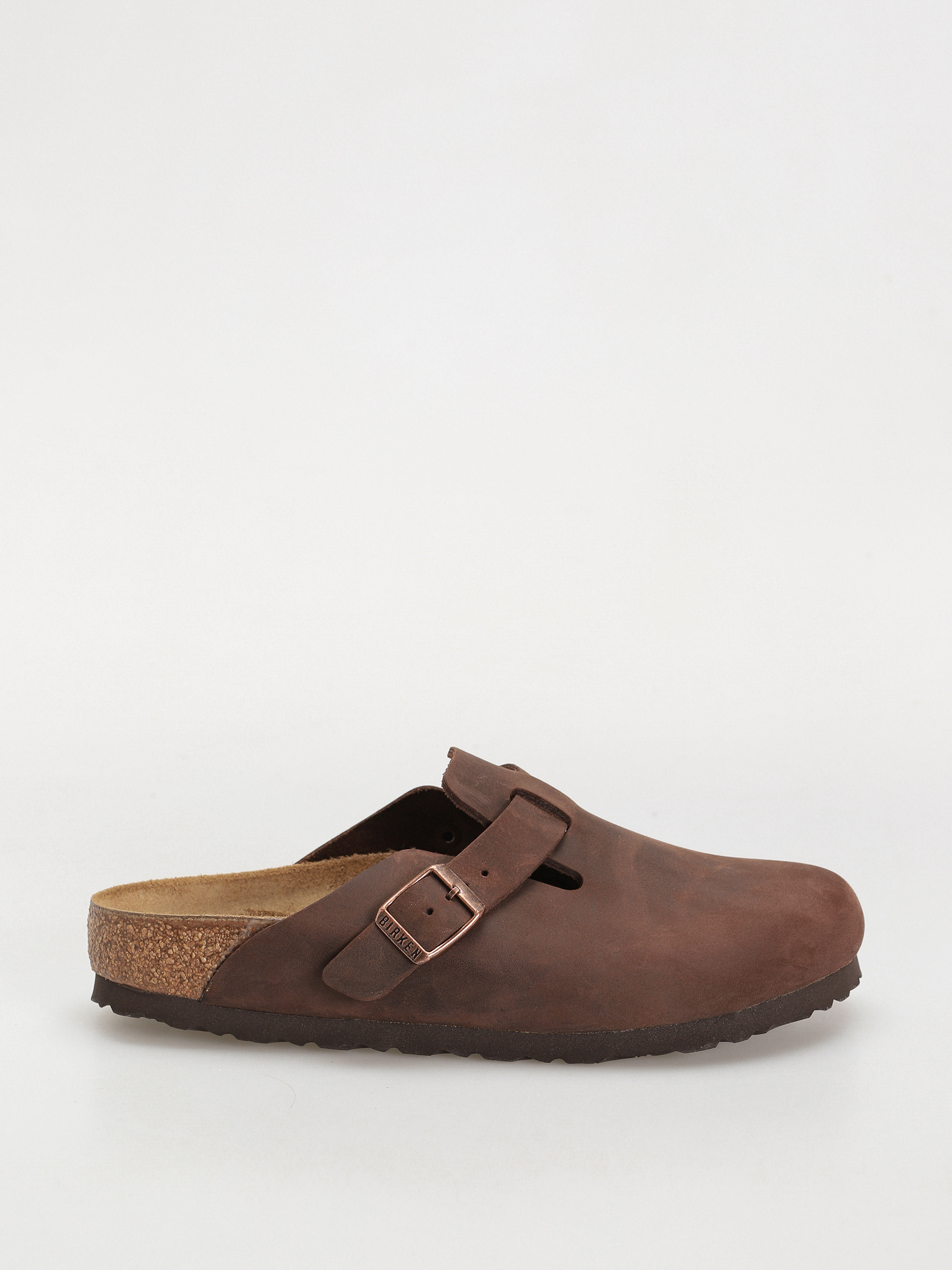 Șlapi Birkenstock Boston Oiled Leather Narrow Wmn - gri (black)