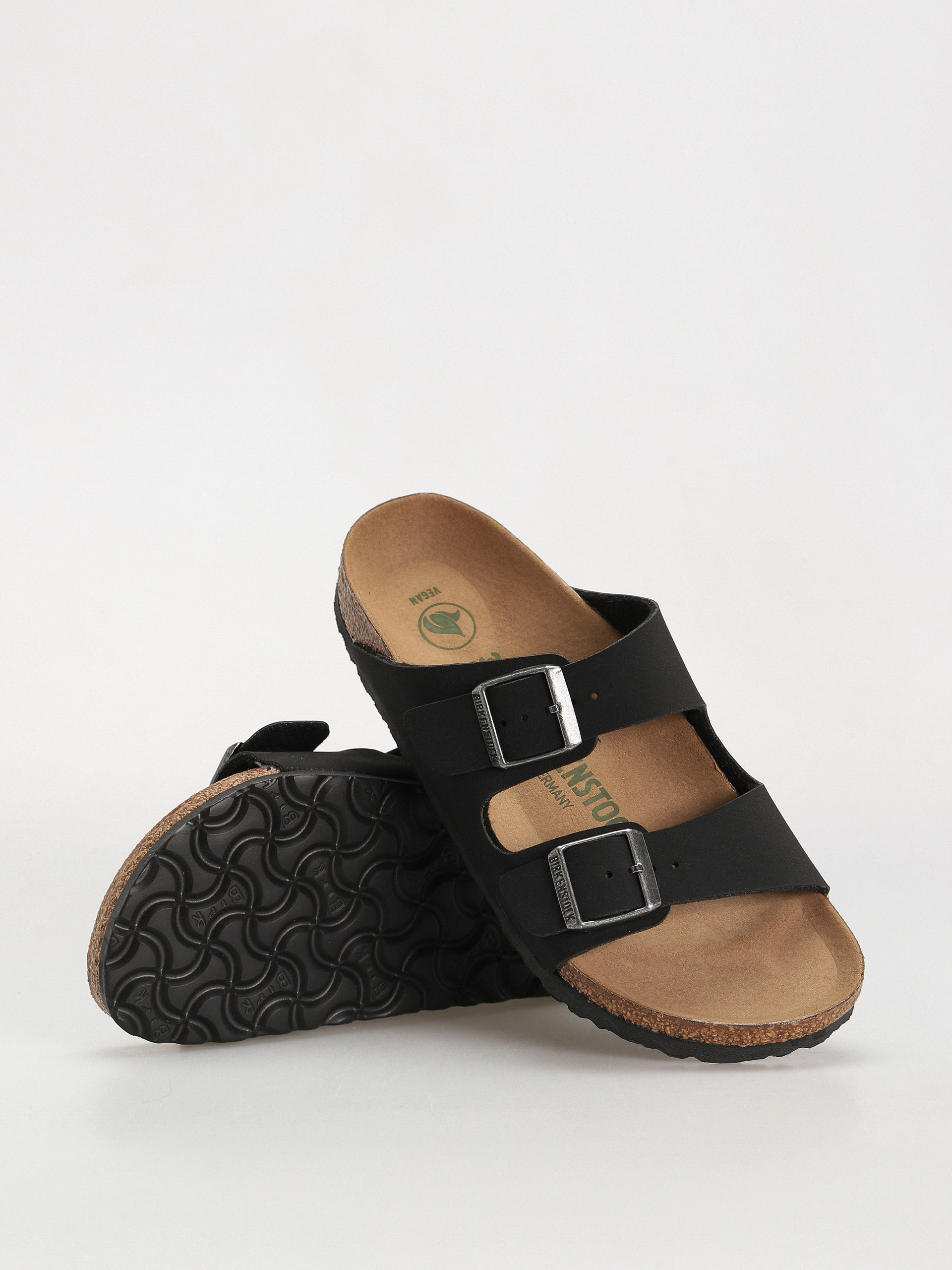 Șlapi Birkenstock Arizona Birko Flor Nubuck Narrow Wmn (black)
