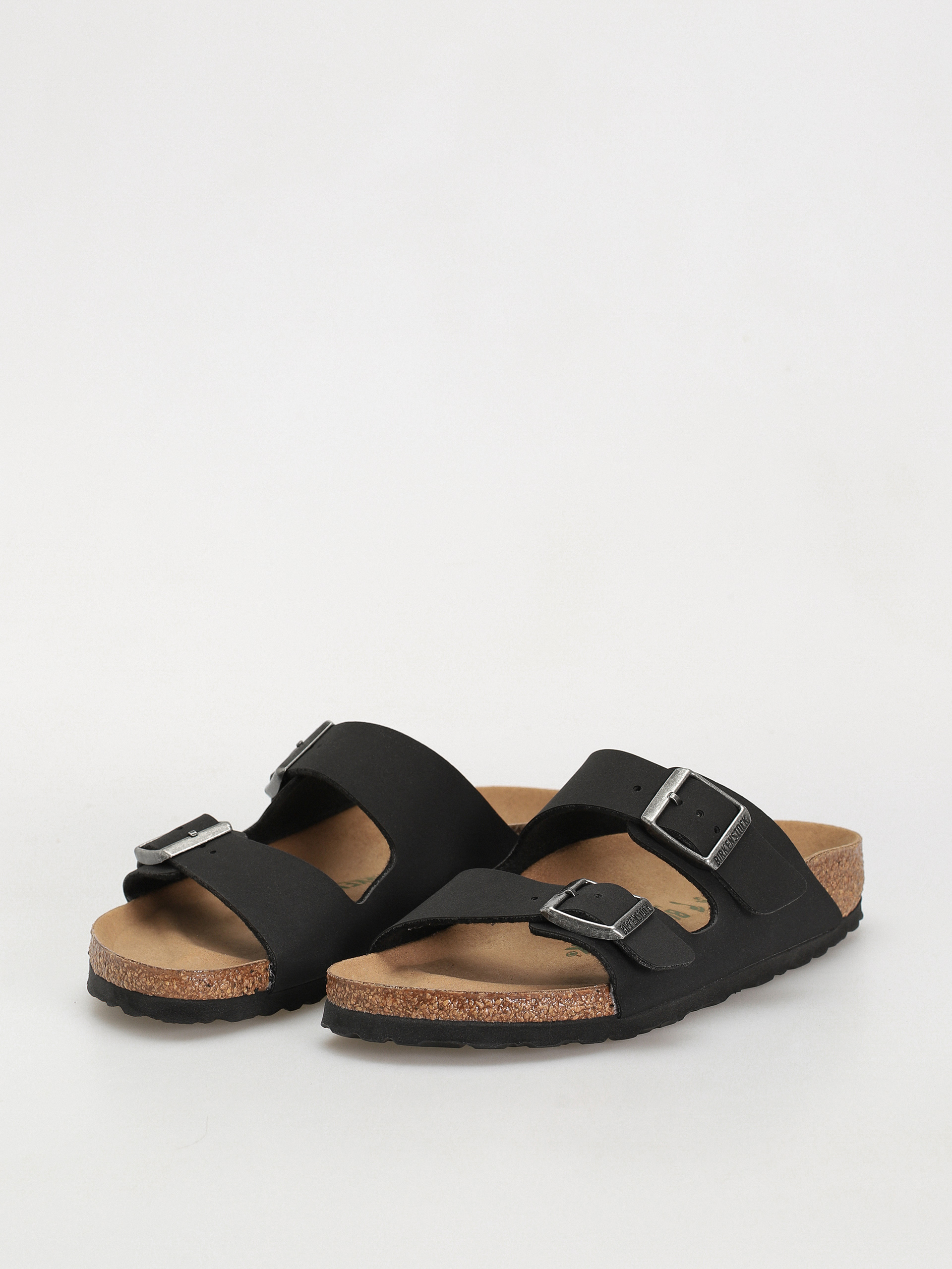 Șlapi Birkenstock Arizona Birko Flor Nubuck Narrow Wmn (black)