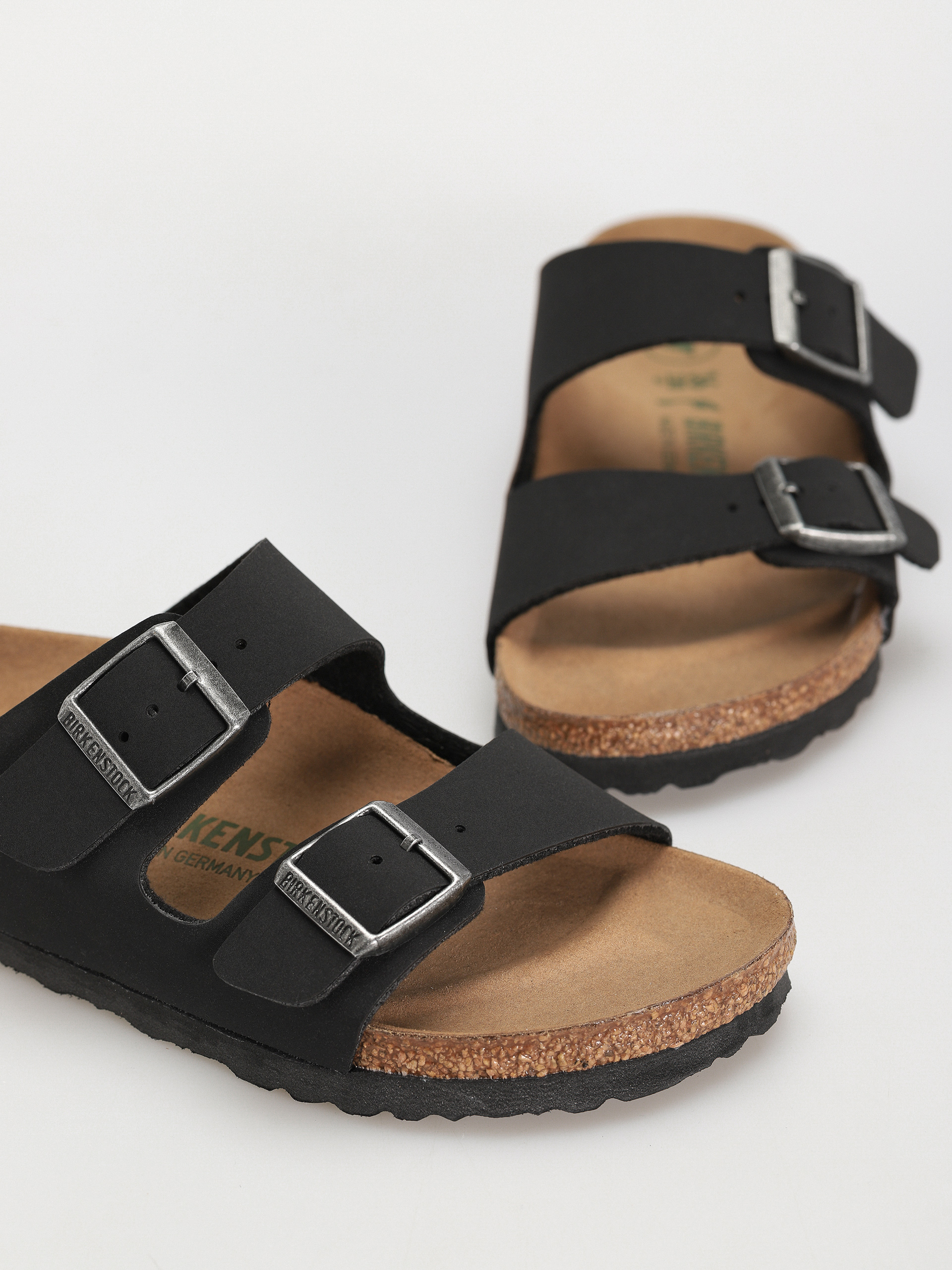 Șlapi Birkenstock Arizona Birko Flor Nubuck Narrow Wmn (black)