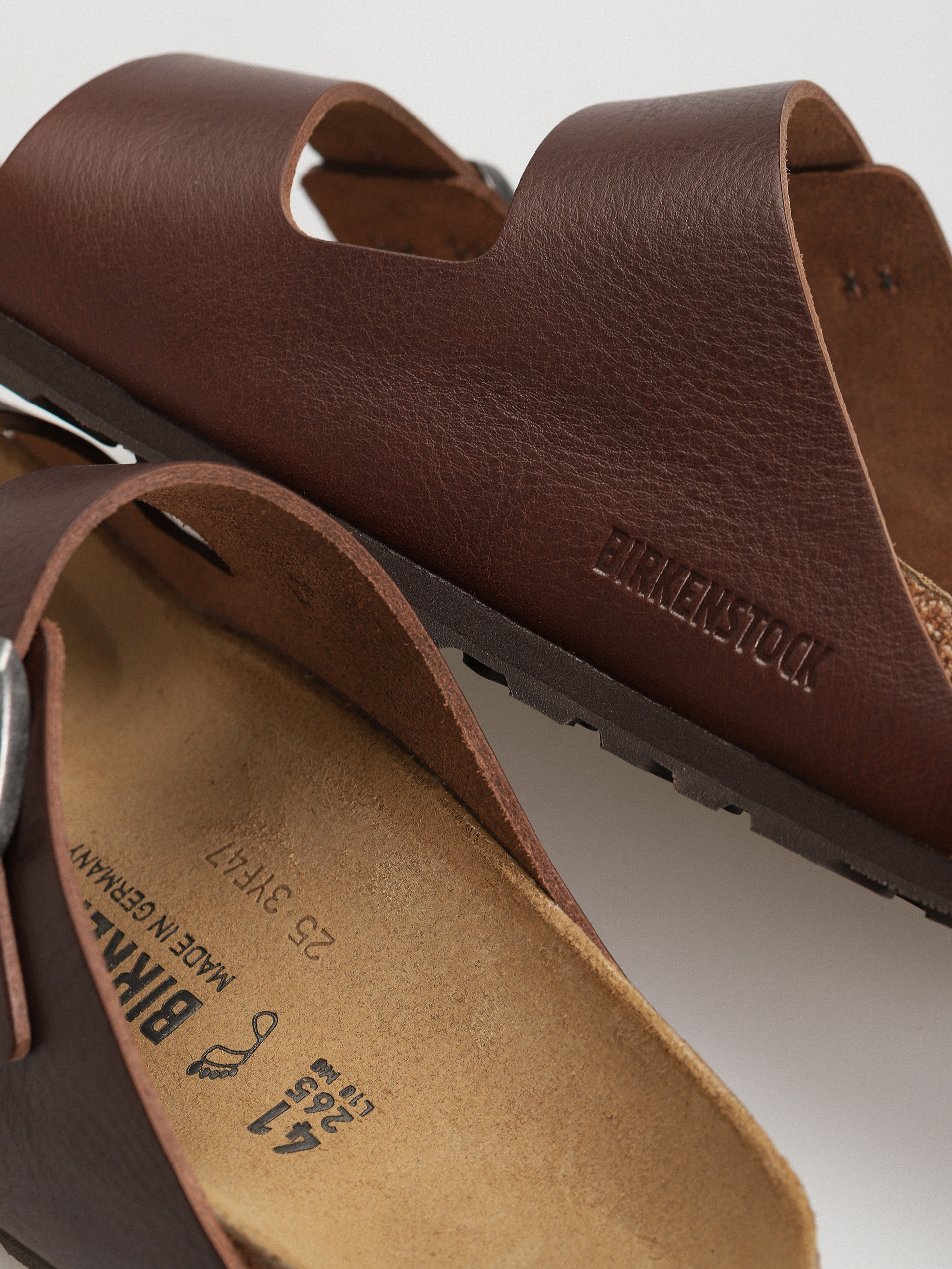 Șlapi Birkenstock Arizona Grip Natural Leather Regular (vintage wood roast)