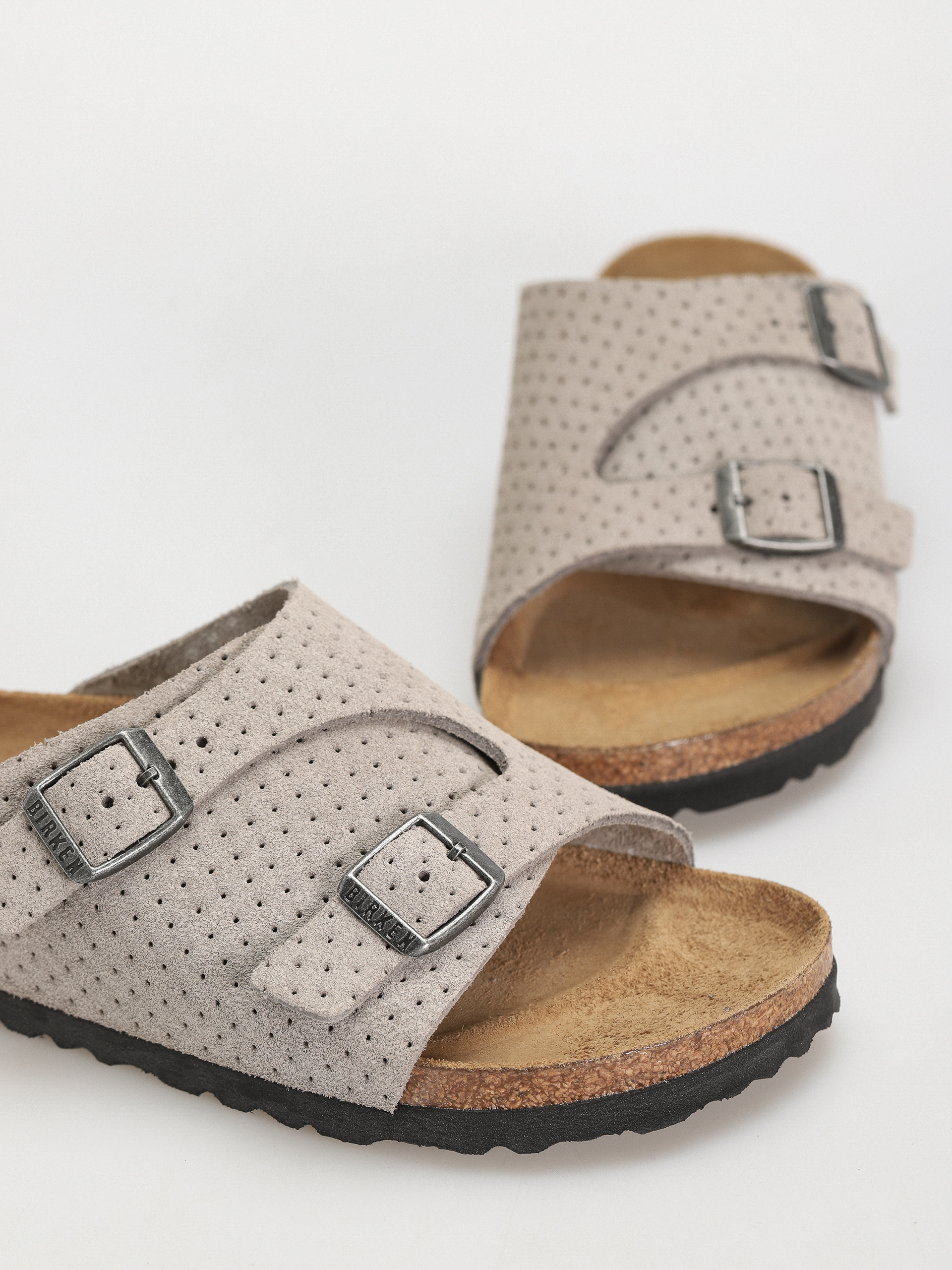 Șlapi Birkenstock Zurich Suede Embossed Narrow Wmn (emboss dots stone coin)